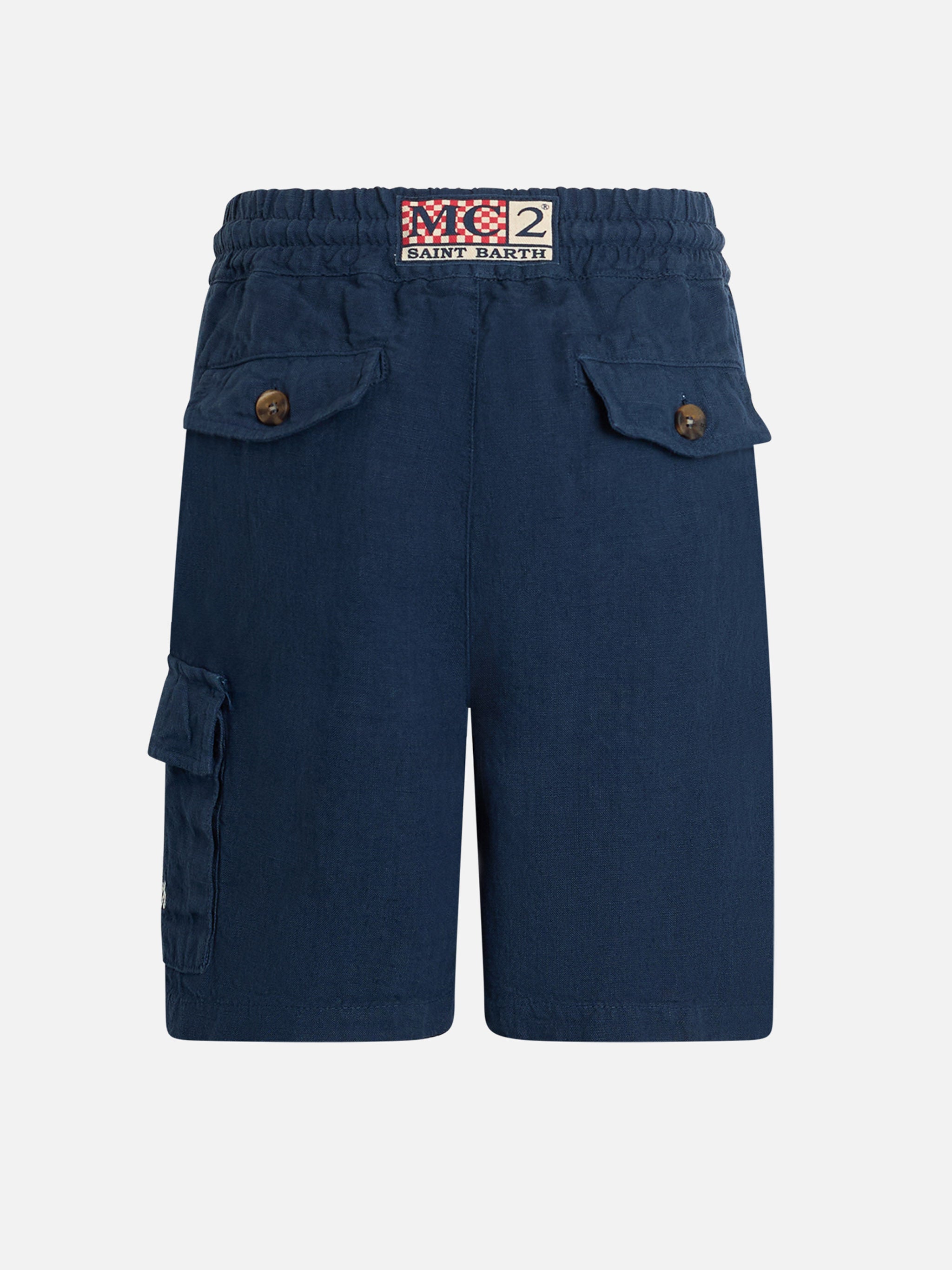 mc2-saint-barth-marseille-jr-bermuda-bambino-in-lino-blu-navy image 2