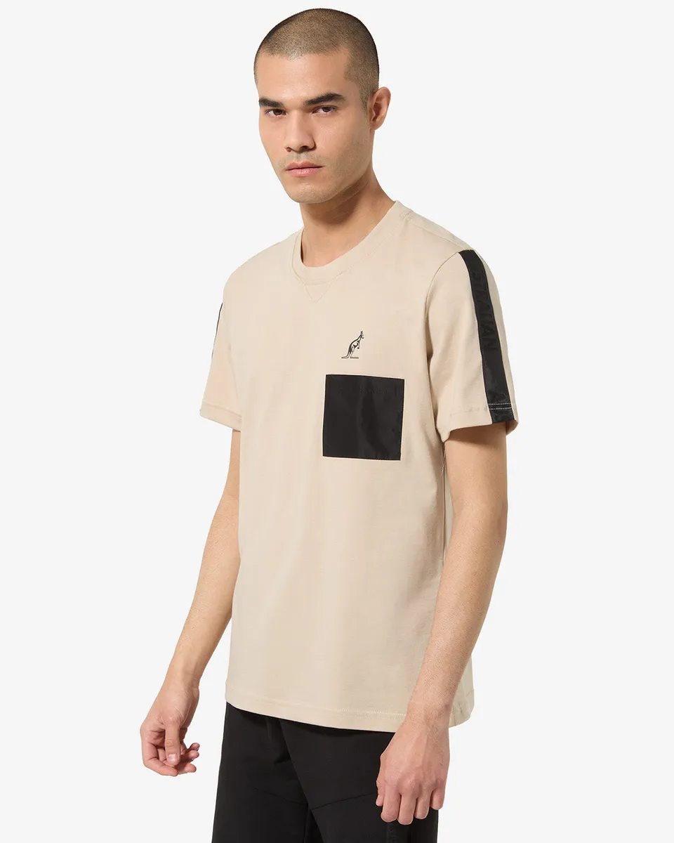 australian-impact-t-shirt-in-cotone-sabbia-con-taschino image 1
