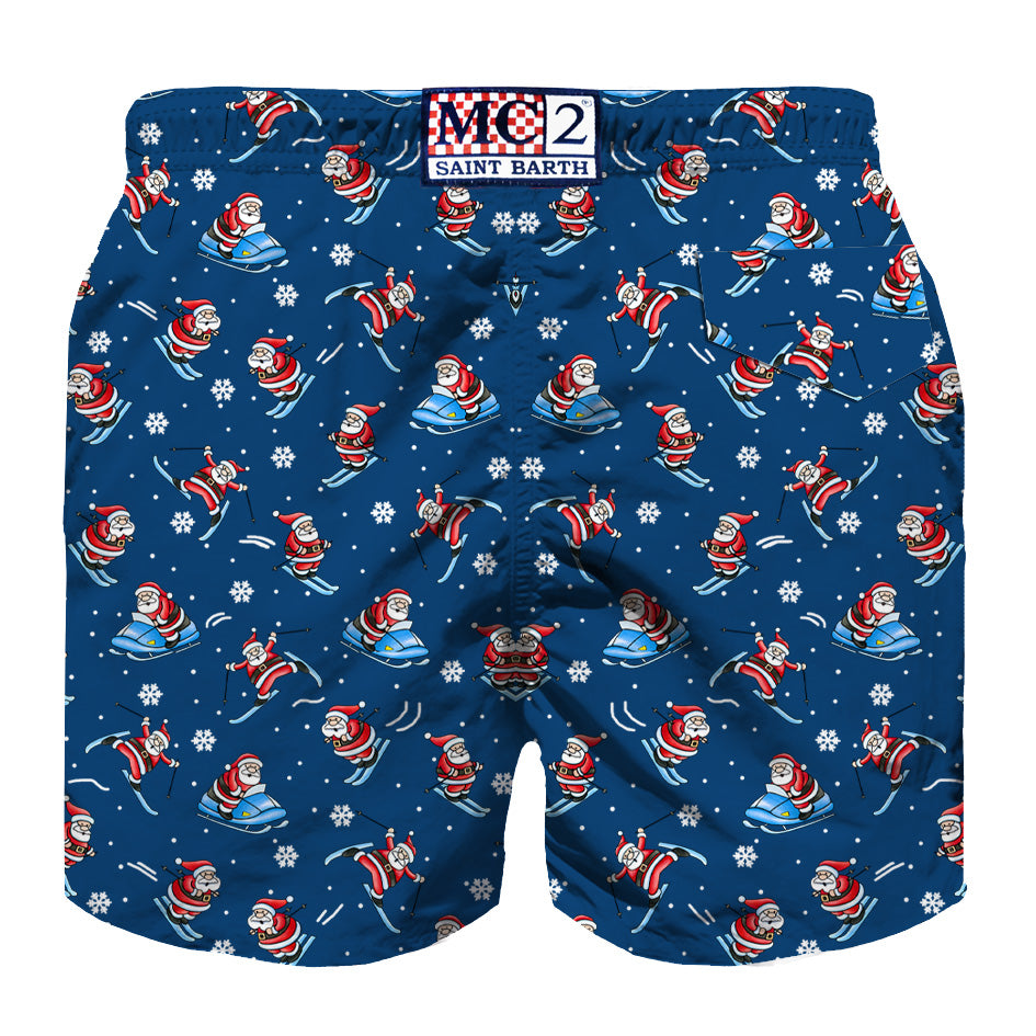 mc2-saint-barth-costume-bambino-jean-blu-stampa-happy-santa-claus image 2