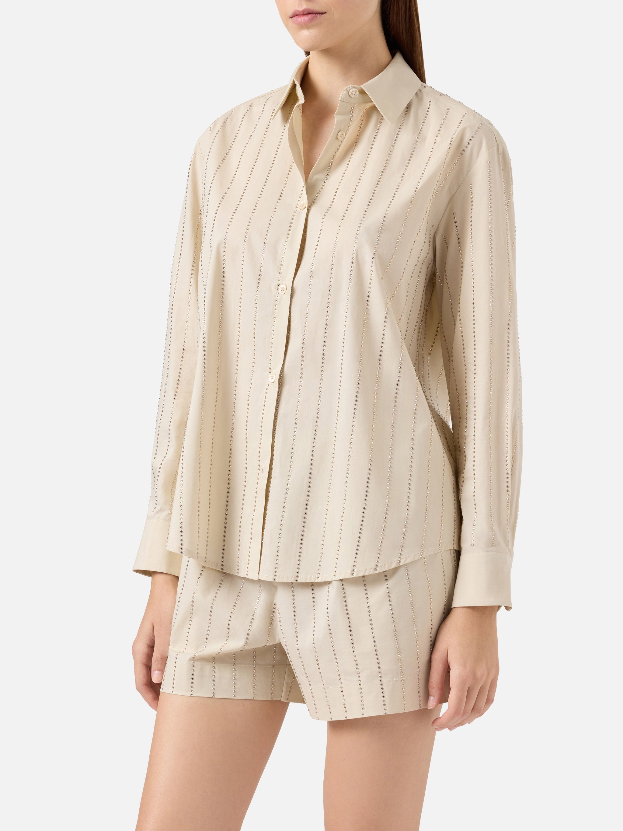 mc2-saint-barth-meredith-camicia-donna-popeline-cotone-bianca-strass image 1
