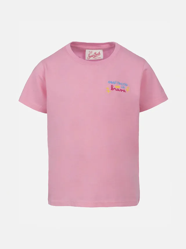 mc2-saint-barth-elly-t-shirt-bambina-girocollo-in-jersey-di-cotone-rosa image 1