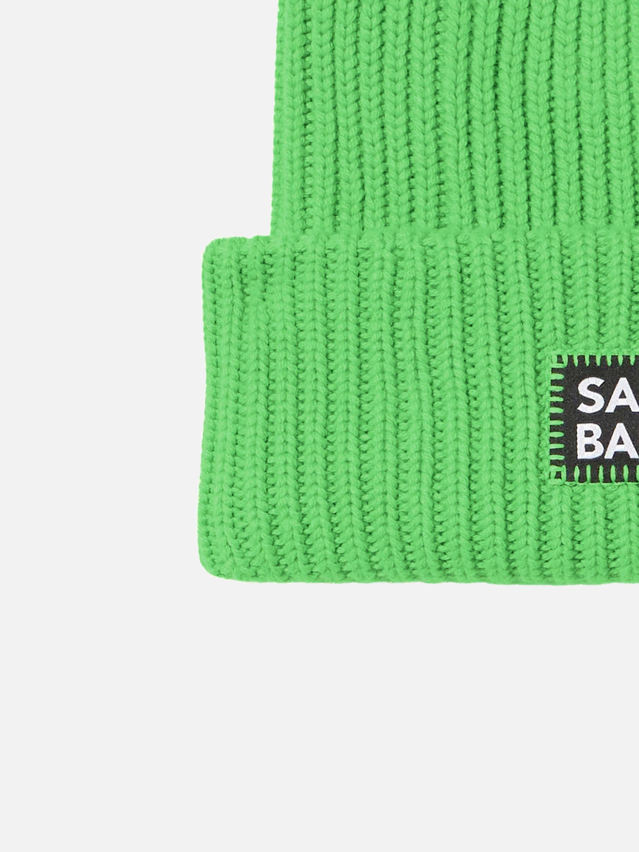 mc2-saint-barth-berretto-patmos-verde-fluo-a-coste-con-patch-logo image 2