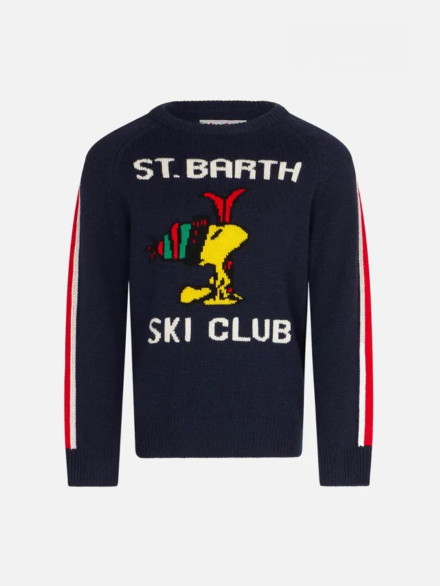 mc2-saint-barth-dou-maglione-bambino-woodstock-peanuts-blu-navy image 1