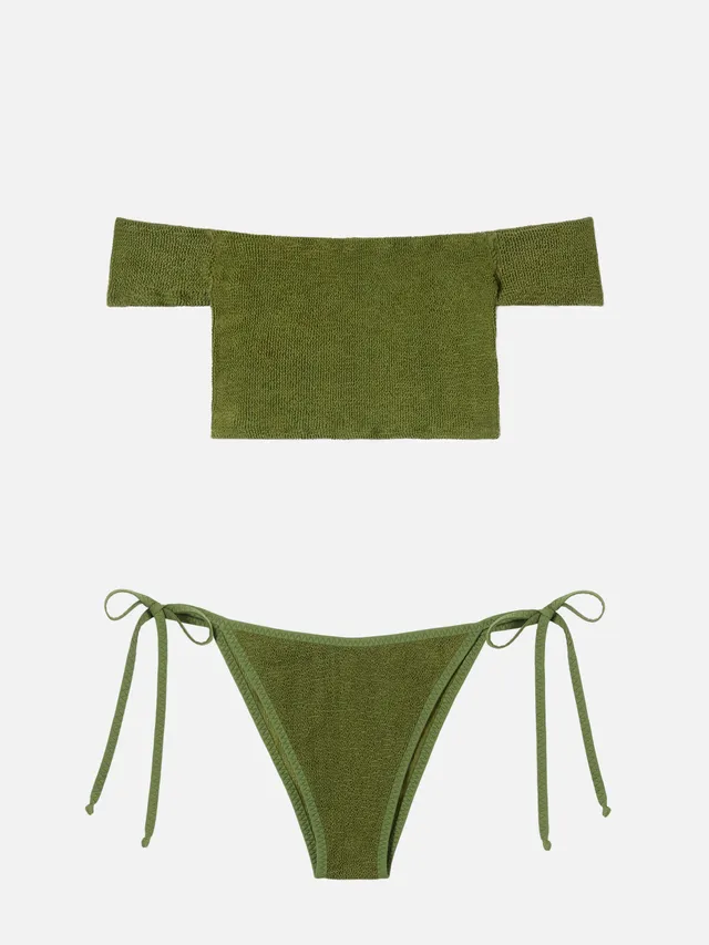 mc2-saint-barth-bikini-zena-marielle-a-due-pezzi-in-crinkle-verde-militare image 1