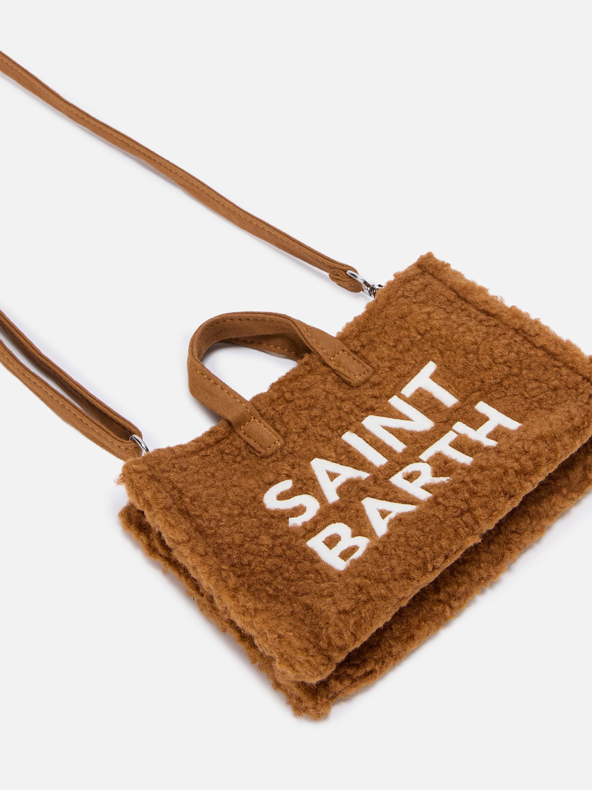 mc2-saint-barth-phone-bag-teddy-mini-borsa-telefono-sherpa-marrone image 3