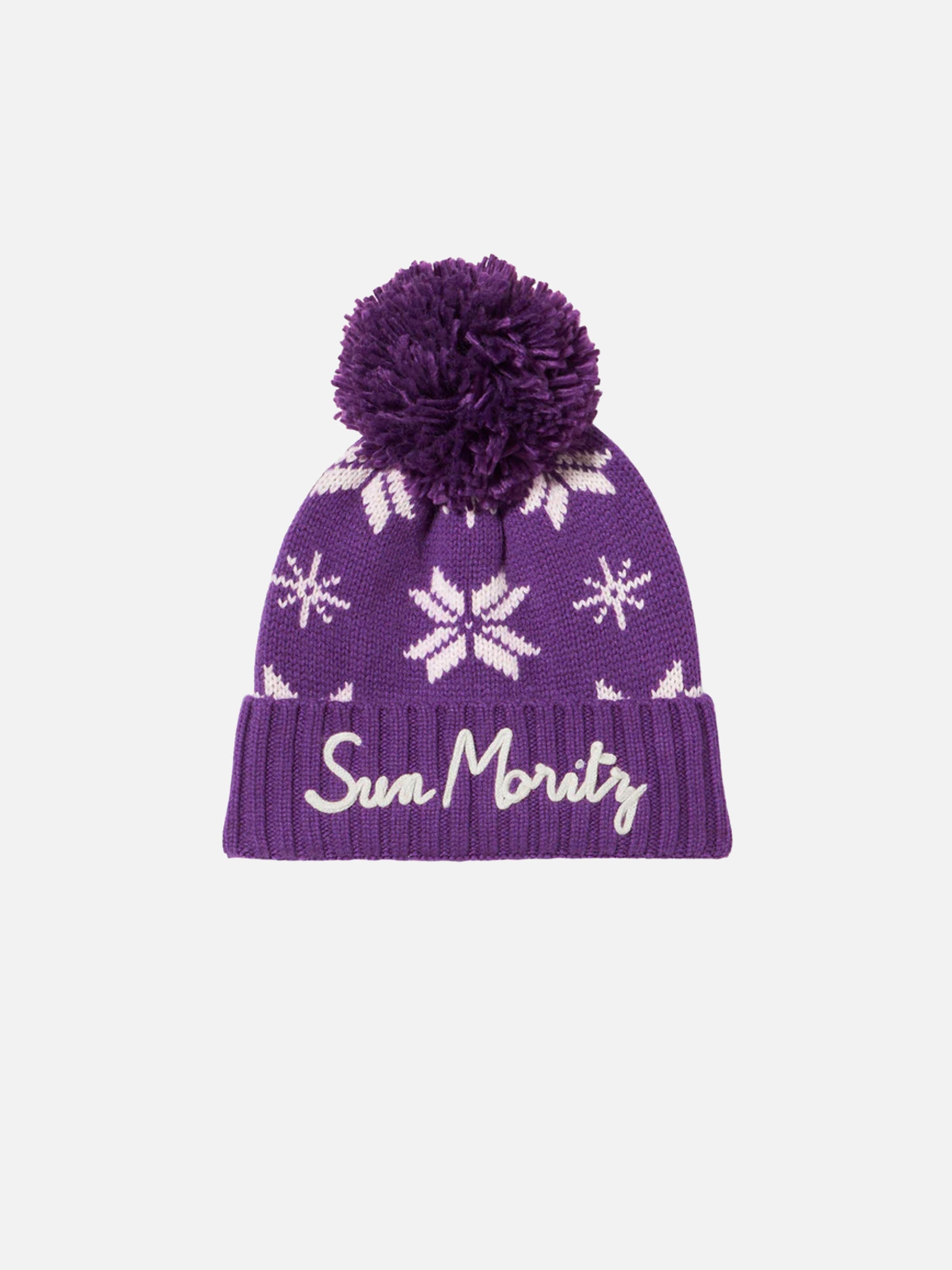 mc2-saint-barth-cappello-holden-in-maglia-viola-con-motivo-norvegese image 1