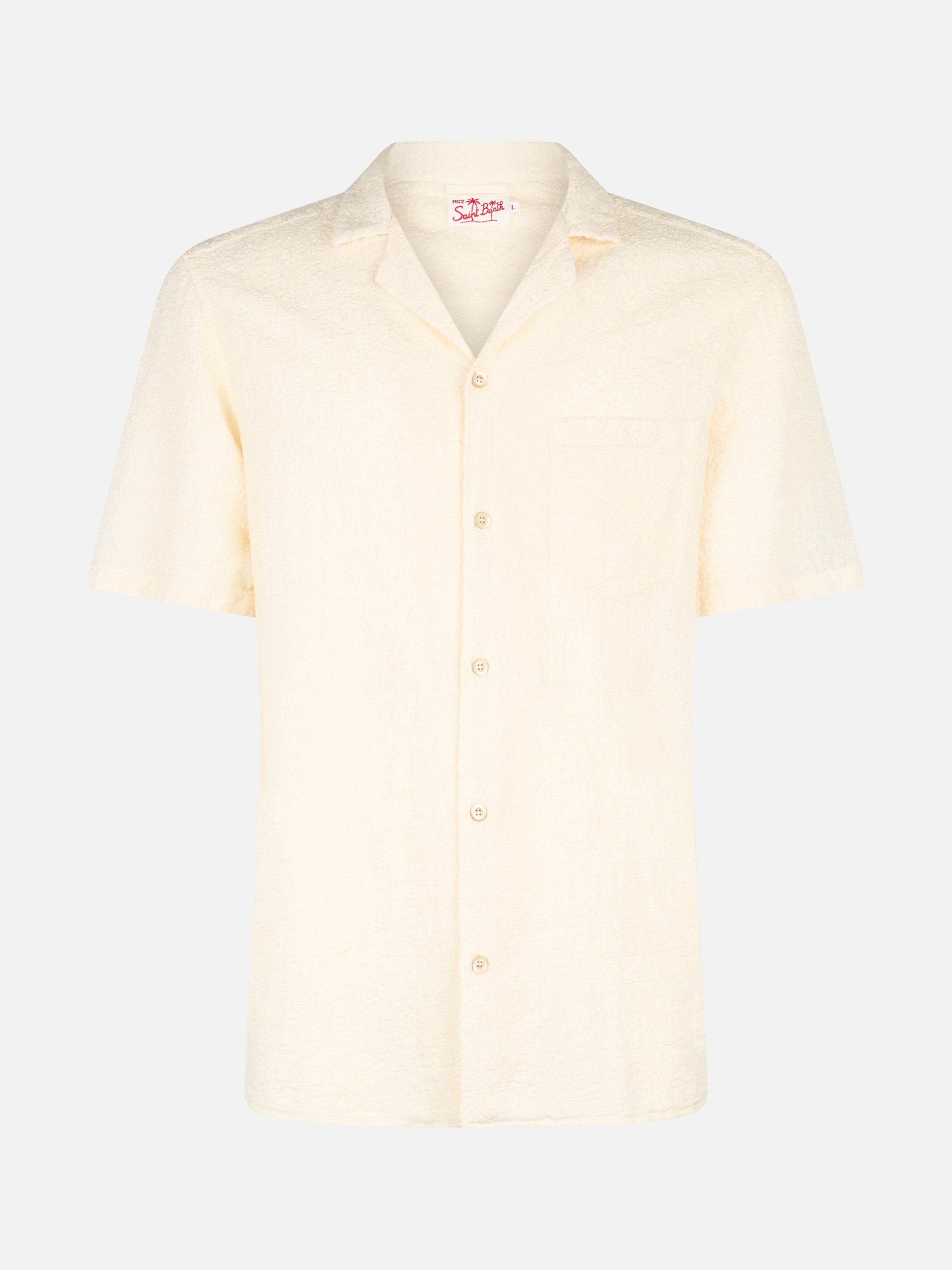 mc2-saint-barth-kalea-camicia-uomo-in-lino-bianco-con-ricamo-floreale image 4