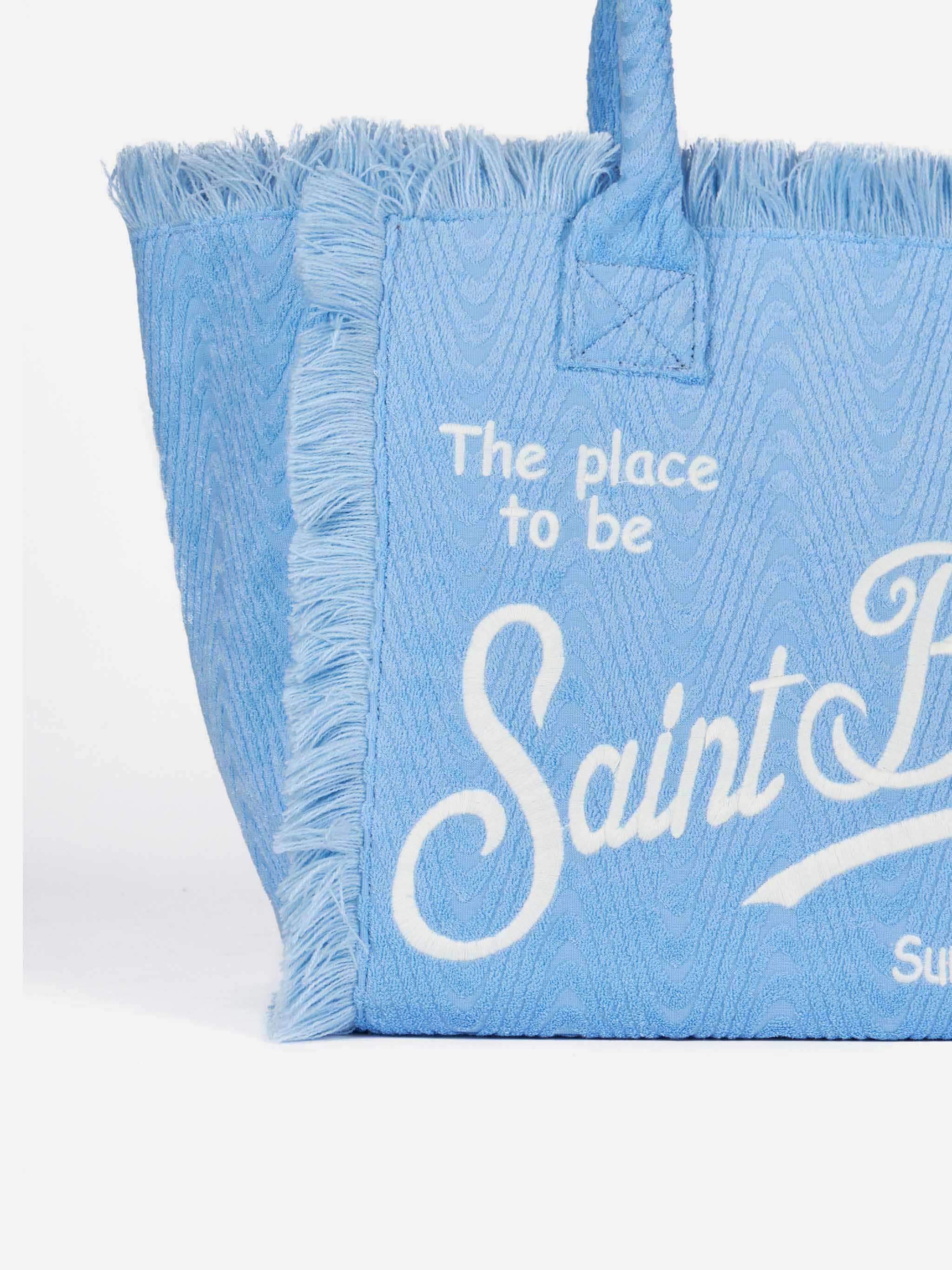 mc2-saint-barth-vanity-sponge-borsa-spalla-azzurra-in-spugna-rilievo image 3