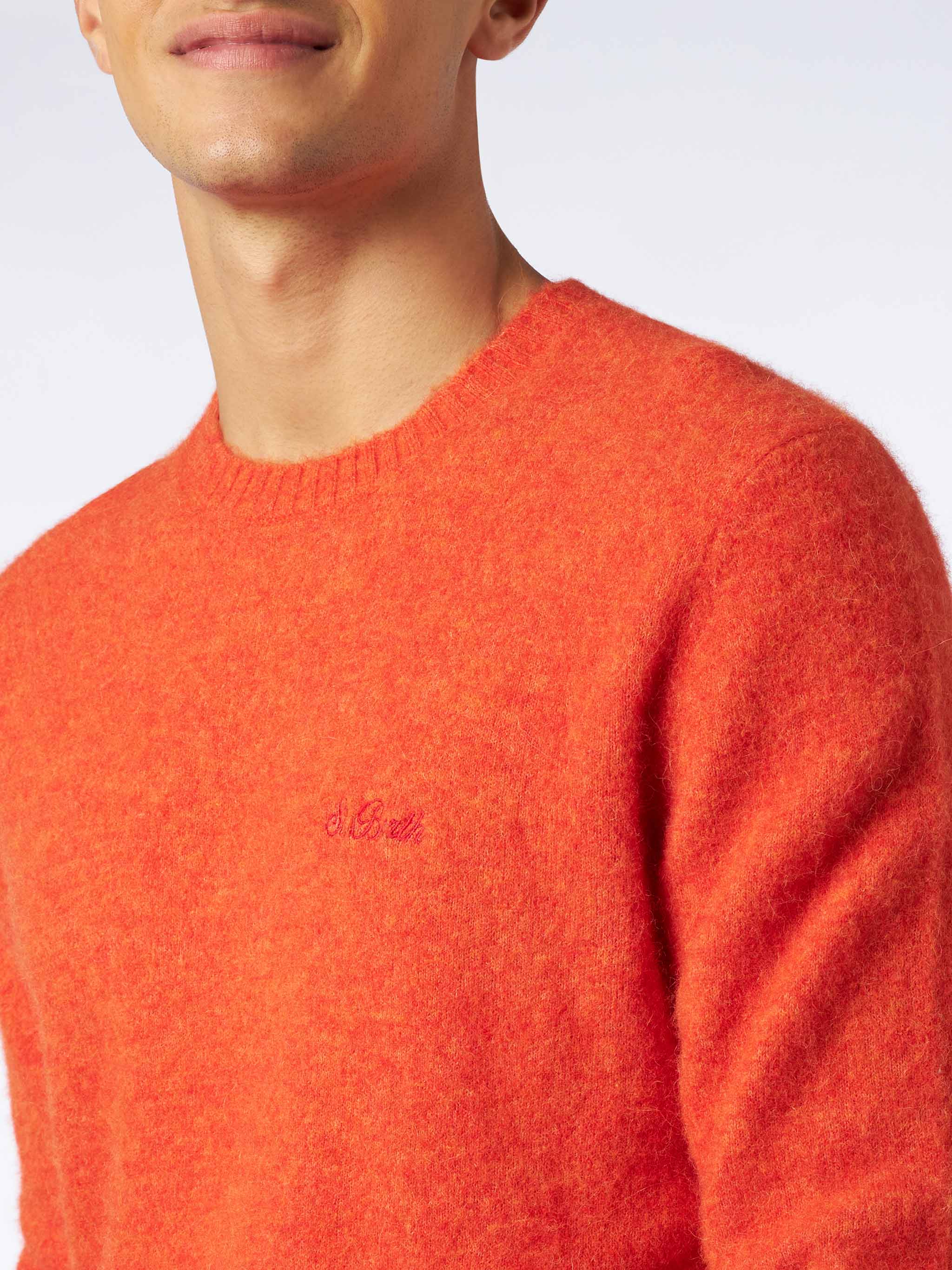mc2-saint-barth-maglia-heron-uomo-arancione-lana-stretch-girocollo image 3