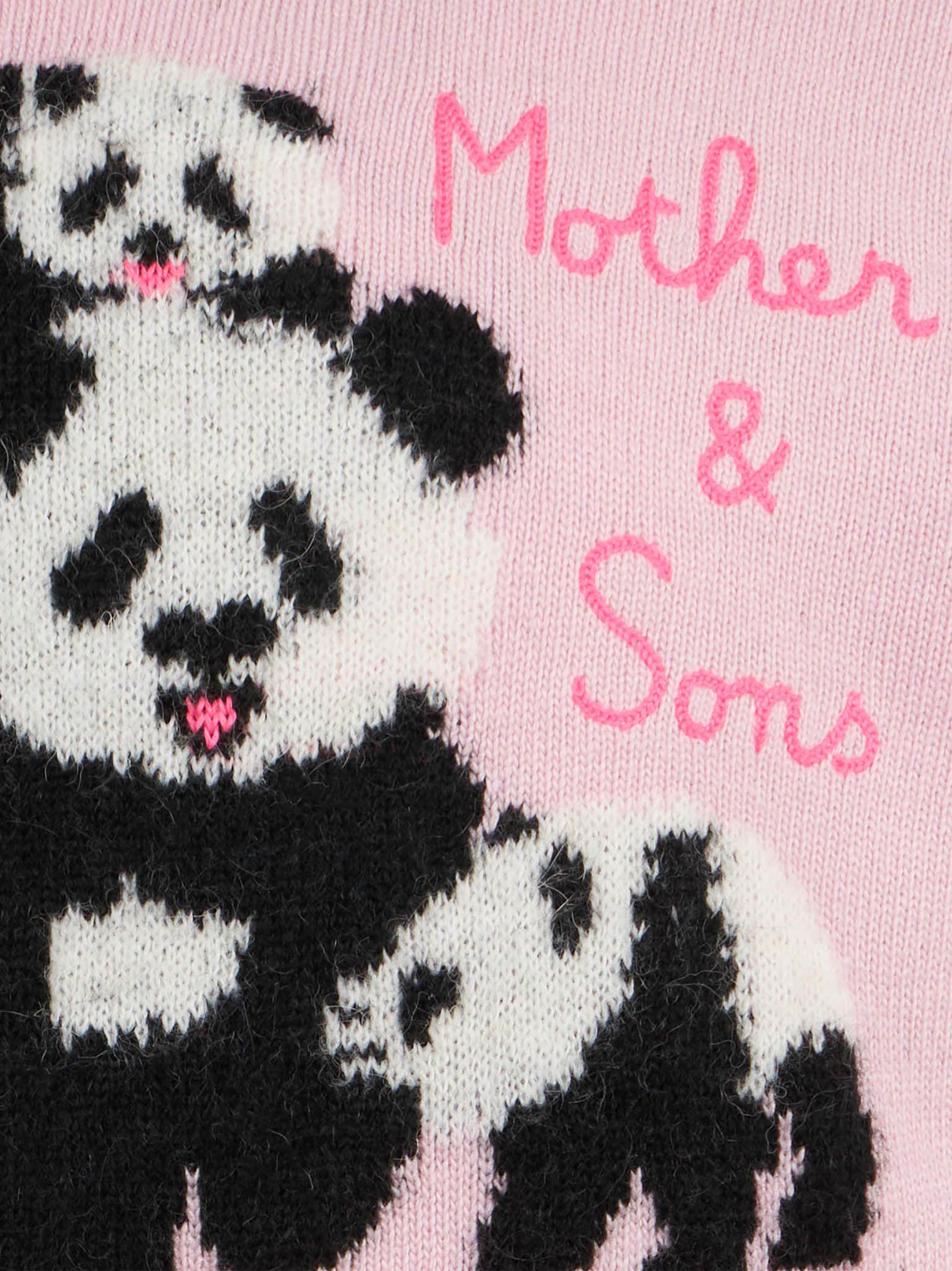 mc2-saint-barth-maglione-bambina-girocollo-rosa-ricamo-mother-sons image 3