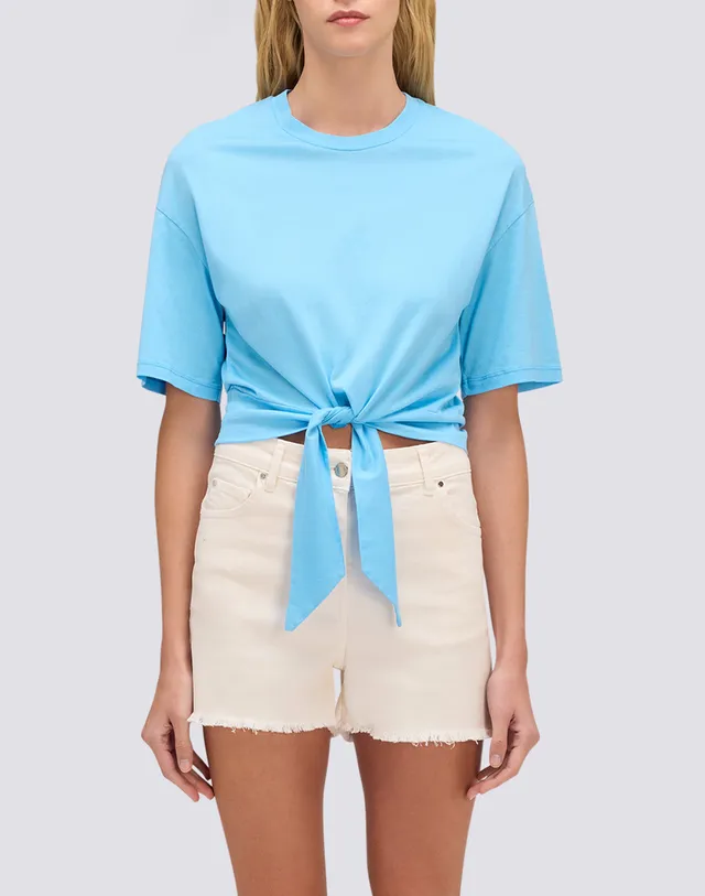 sundek-t-shirt-donna-crop-boxy-fit-con-nodo image 1