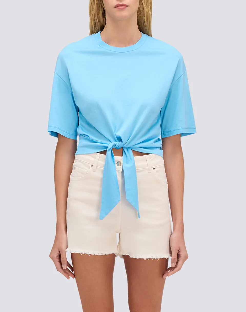 sundek-t-shirt-donna-crop-boxy-fit-con-nodo image 1