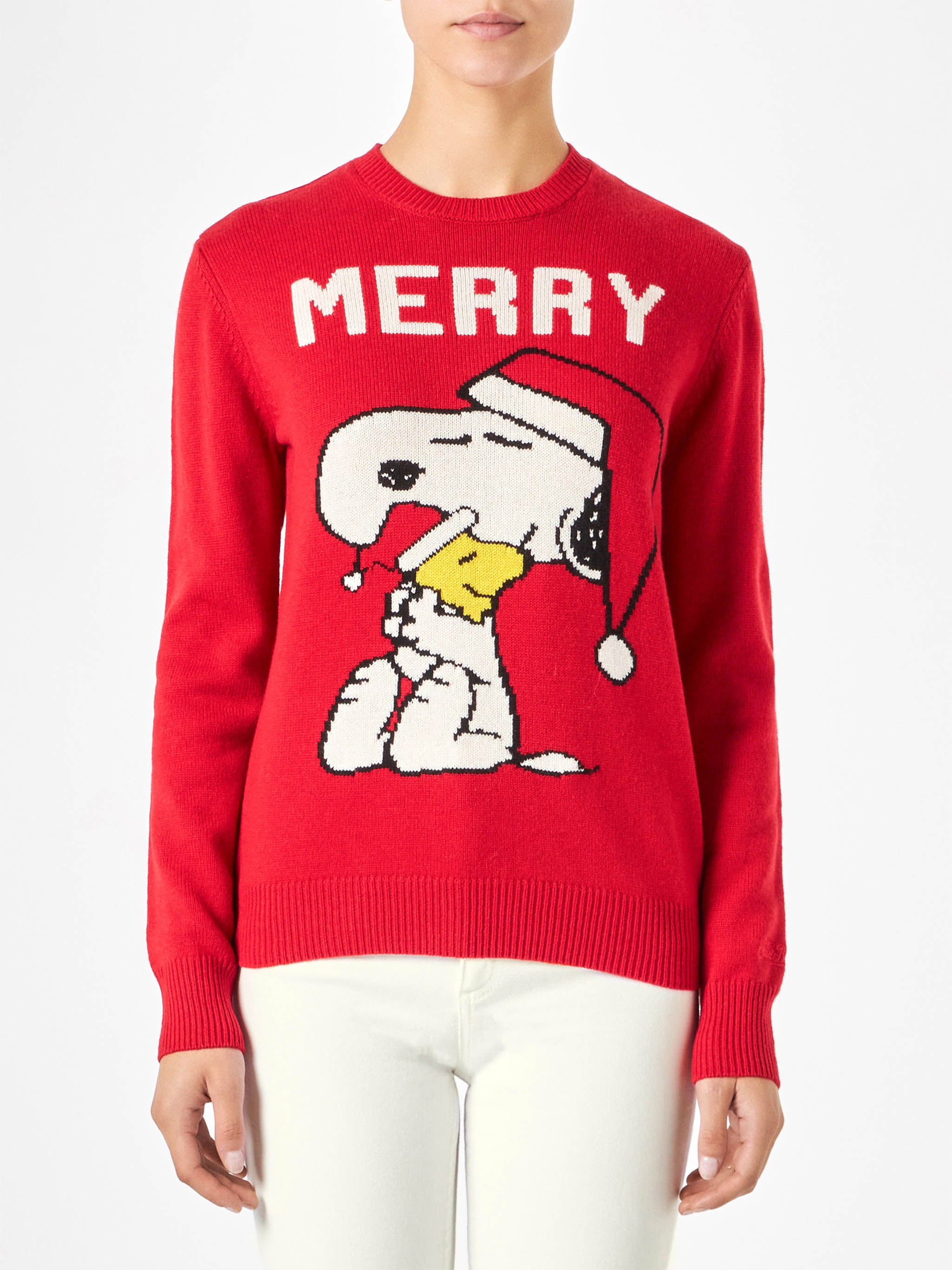 mc2-saint-barth-new-queen-maglione-donna-snoopy-rosso-special-edition image 1
