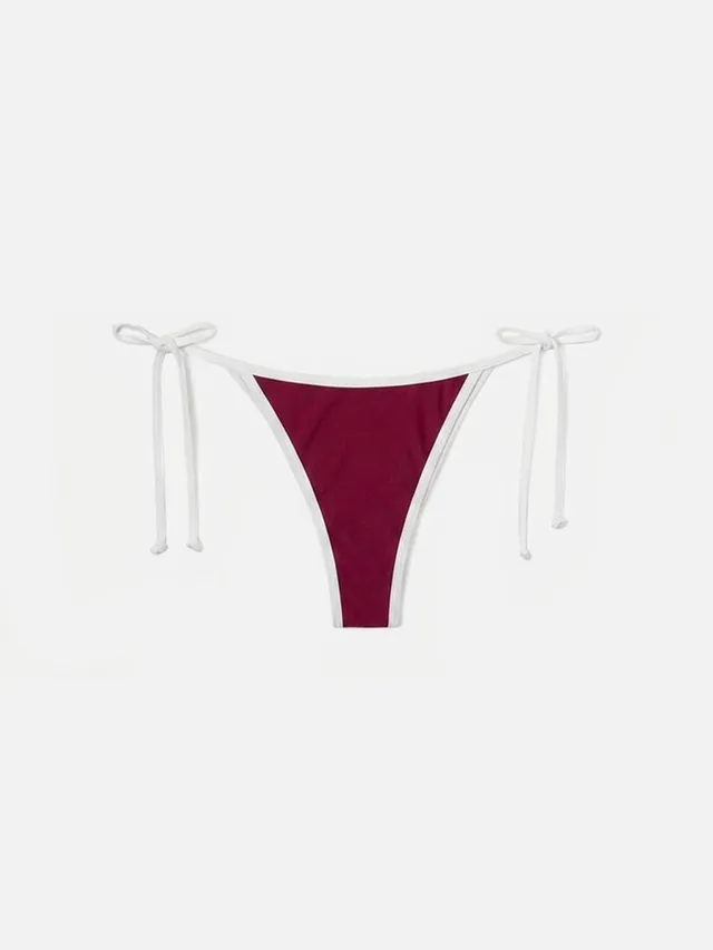 mc2-saint-barth-slip-mare-donna-virgo-string-bordeaux-con-bordo-a-contrasto image 1