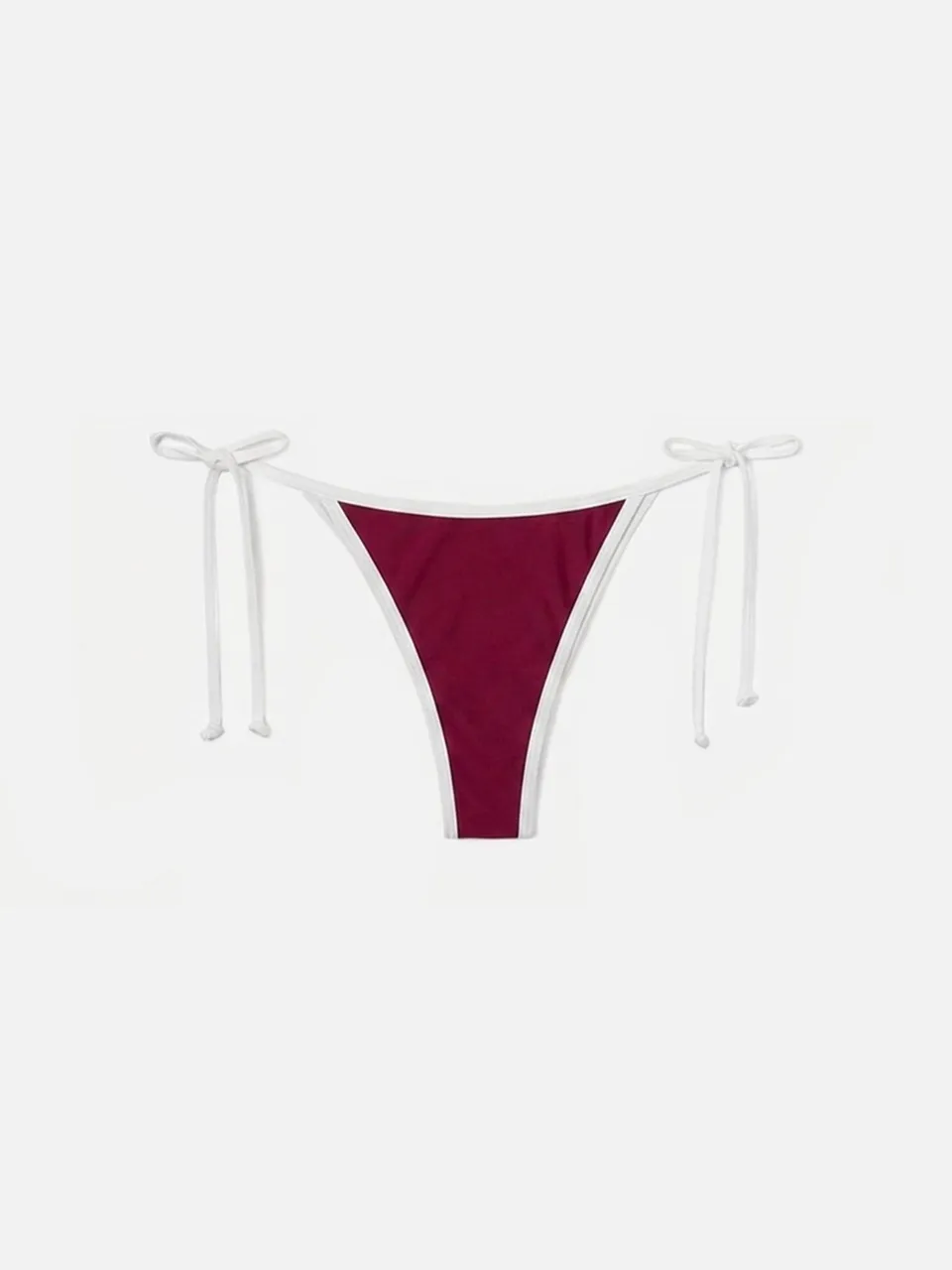 mc2-saint-barth-slip-mare-donna-virgo-string-bordeaux-con-bordo-a-contrasto image 1