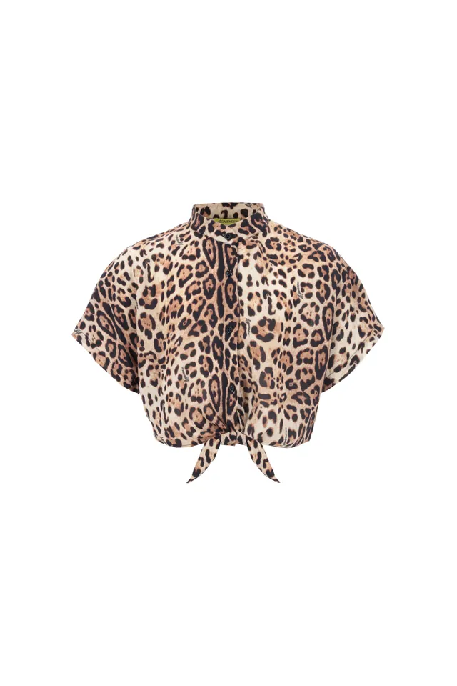 4giveness-camicia-crop-con-nodo-in-mussola-fantasia-bimba image 1