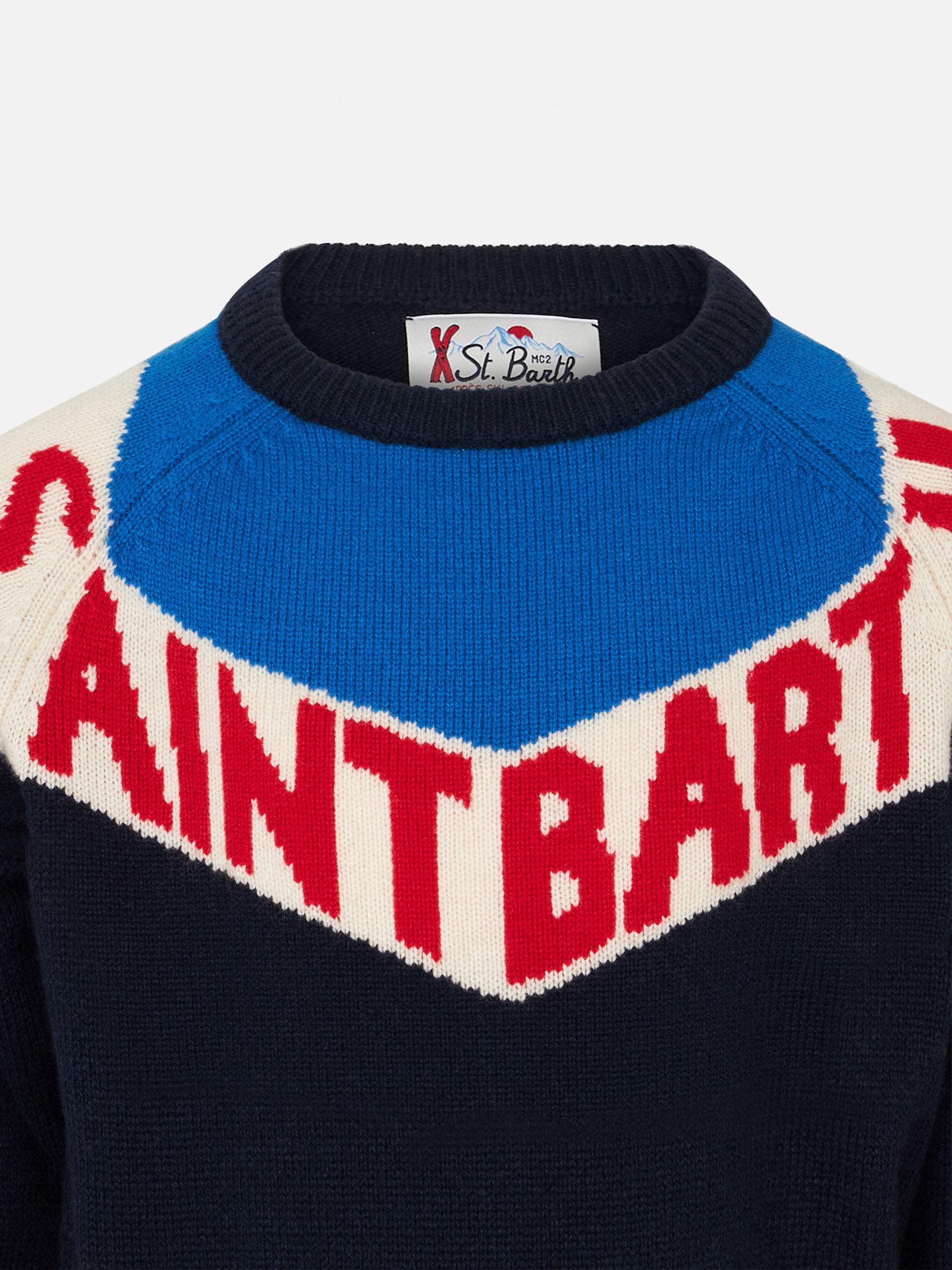 mc2-saint-barth-maglione-girocollo-bambino-saint-barth-blu-cashmere-e-lana image 2