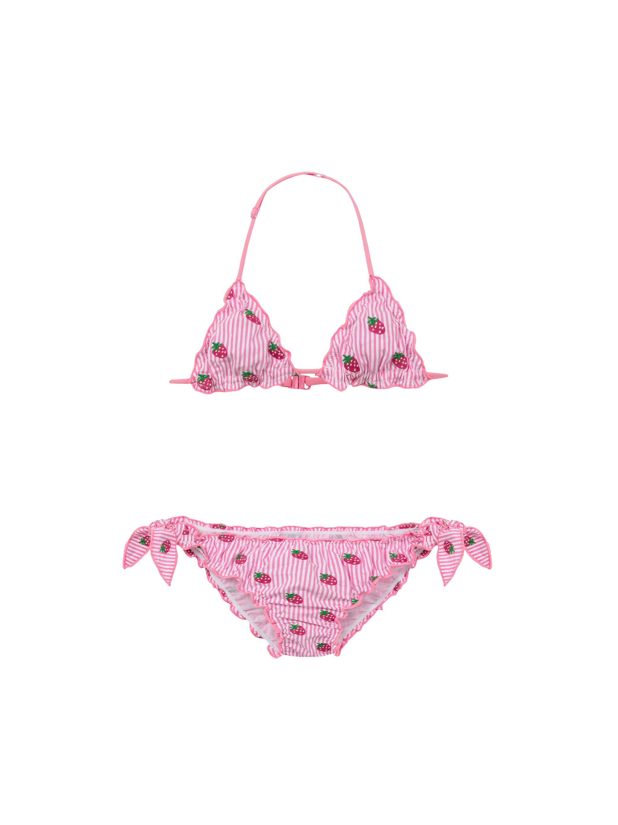 mc2-saint-barth-bikini-triangolo-cris-bambina-seersucker-rosa-fragoline image 1