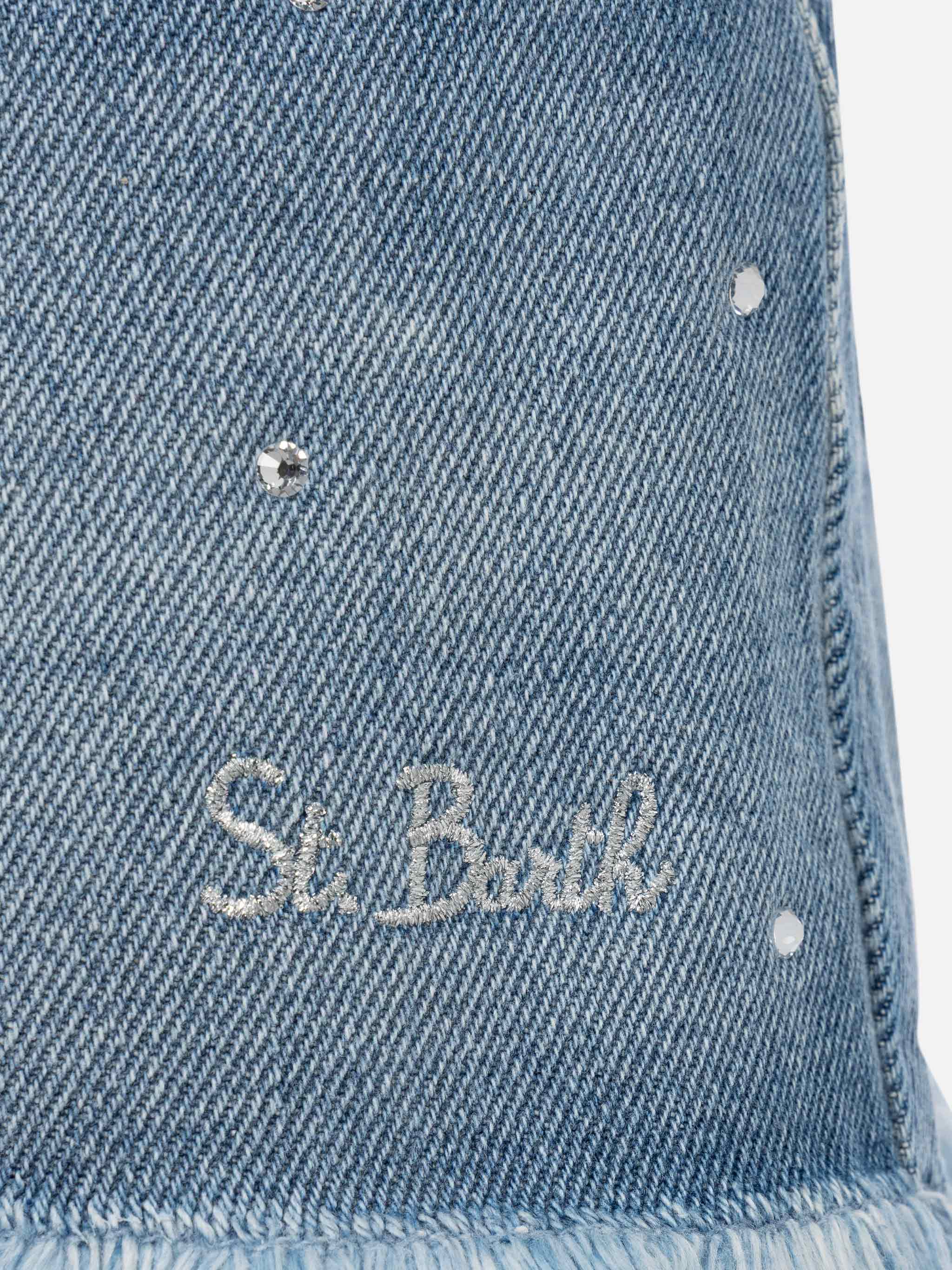mc2-saint-barth-kiko-jr-shorts-denim-bianco-bimba-con-strass image 3