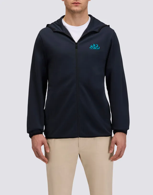 sundek-felpa-uomo-con-cappuccio-full-zip-cotone-interlock-riciclato-m416jhil400 image 1