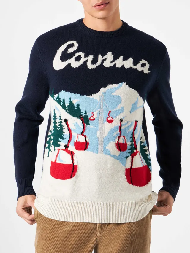 mc2-saint-barth-heron-maglia-uomo-misto-cashmere-blu-navy-postcard-courmayeur image 1