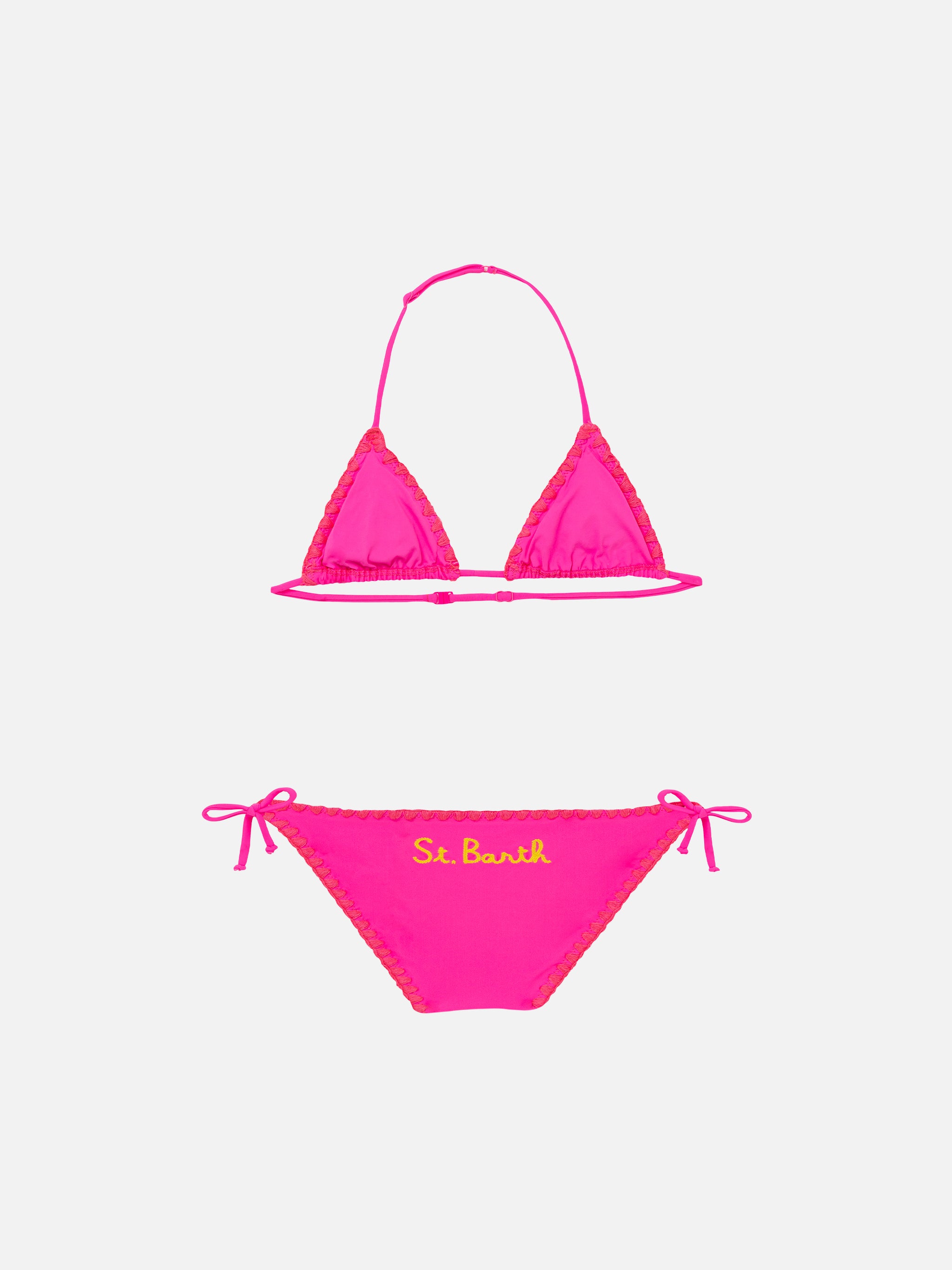 mc2-saint-barth-bikini-bambina-triangolo-fucsia-con-papera-uncinetto image 2