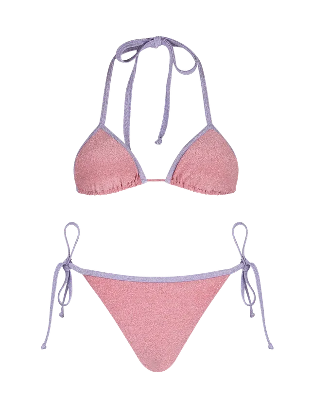 mc2-saint-barth-leah-marielle-bikini-donna-triangolo-lurex-rosa-con-piping image 1