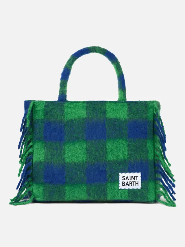 mc2-saint-barth-vanity-borsa-a-spalla-blanket-check-verde-e-blu-38x32x12-cm image 1