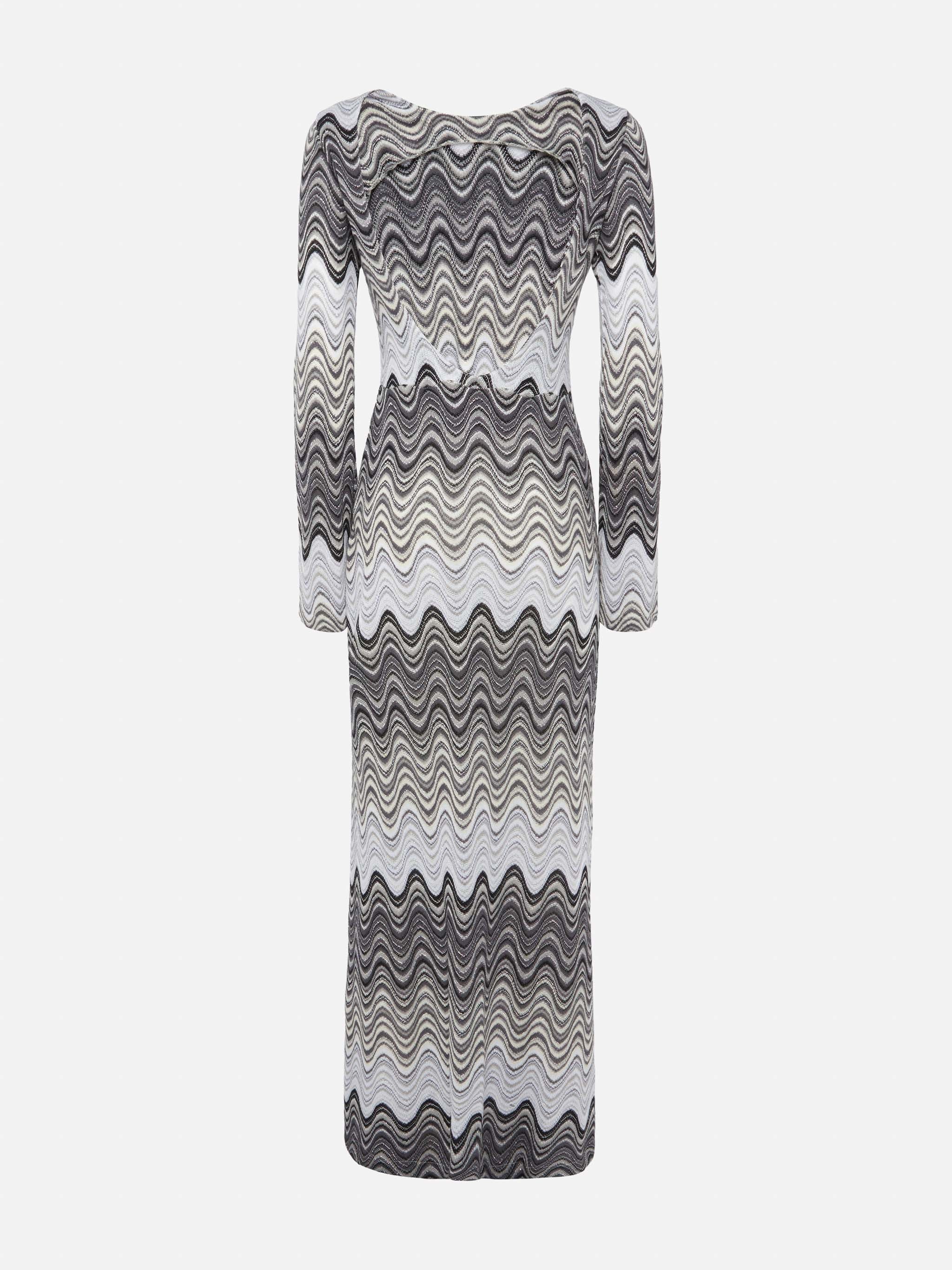 mc2-saint-barth-venere-abito-maxi-in-maglia-raschel-nero-argento image 5
