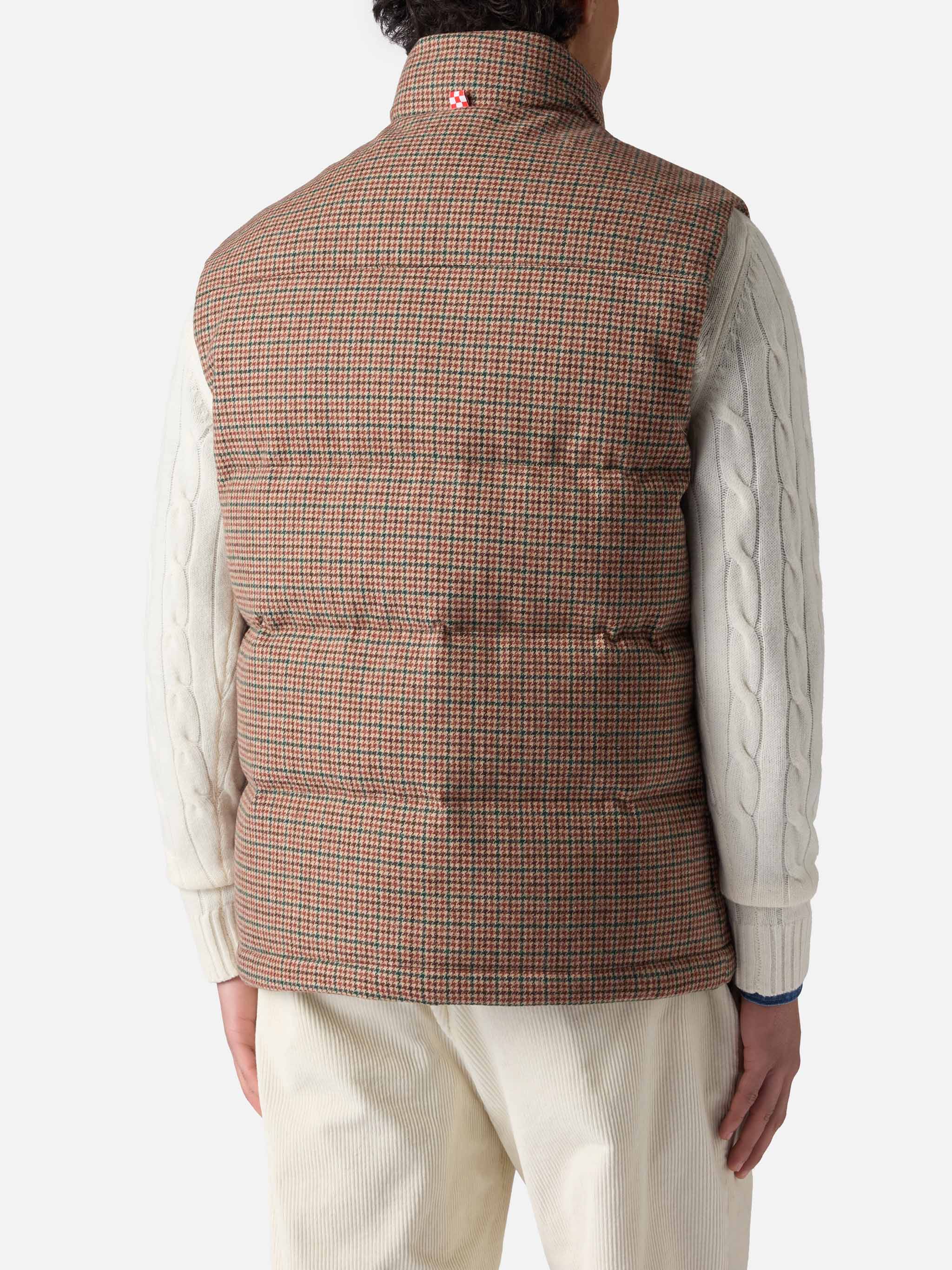mc2-saint-barth-thunder-gilet-imbottito-in-piuma-uomo-stampa-pied-de-poule-verde image 4