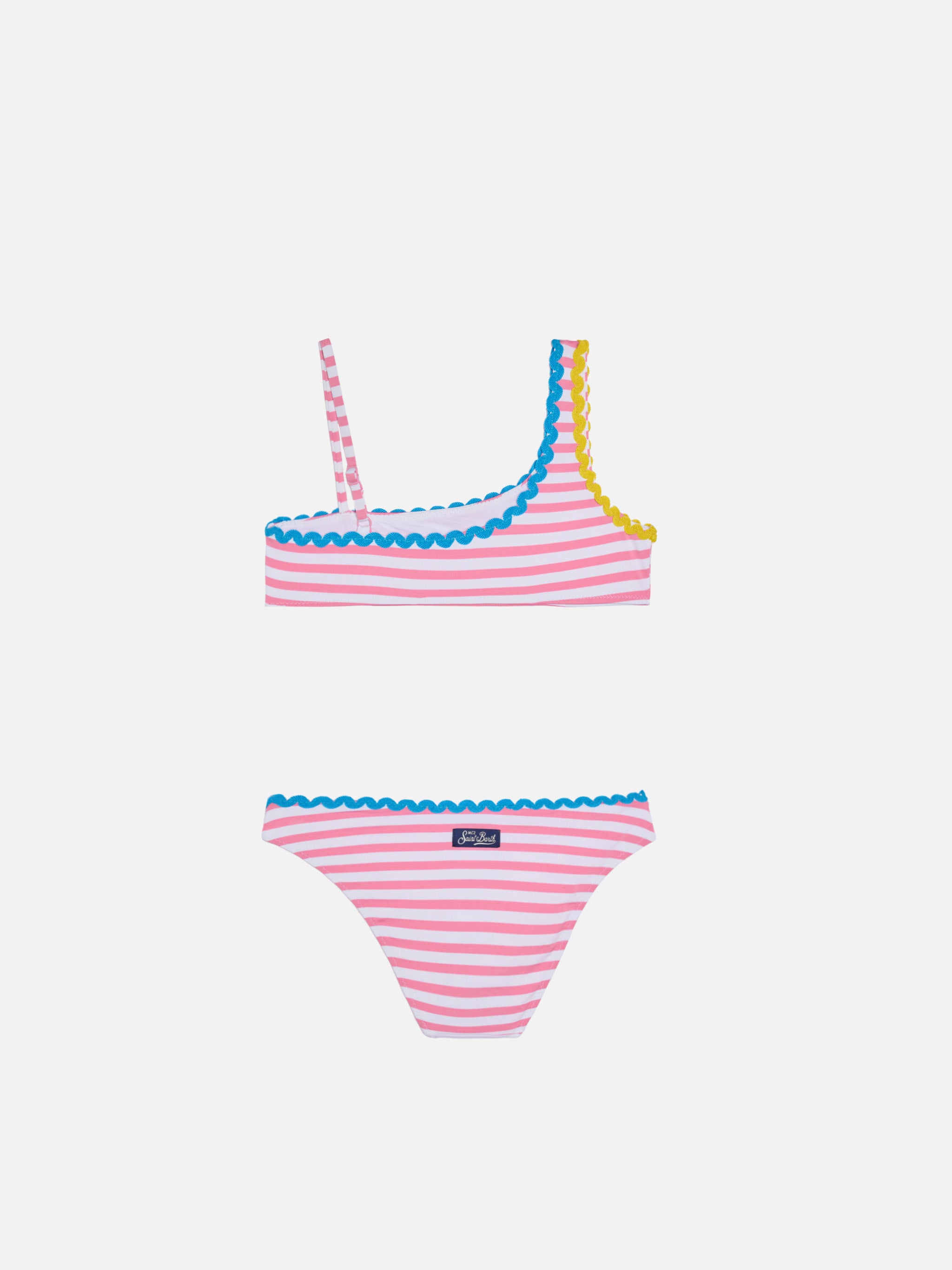 mc2-saint-barth-bikini-bambina-monospalla-rigato-fucsia-bianco image 2
