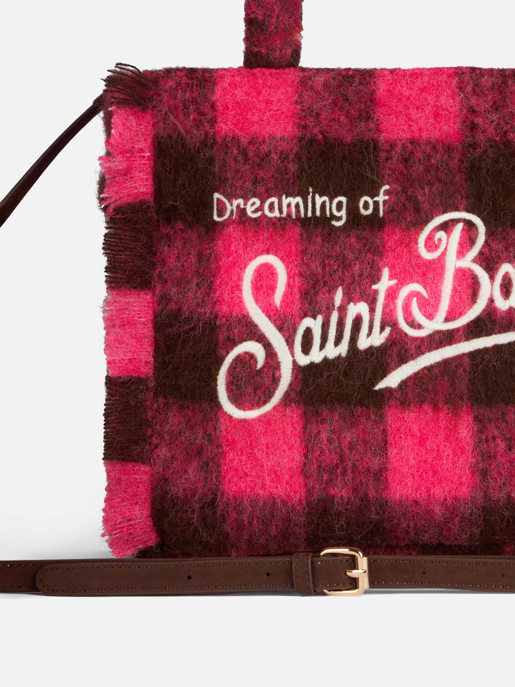 mc2-saint-barth-colette-classic-borsa-check-fucsia-e-marrone-con-frange image 3