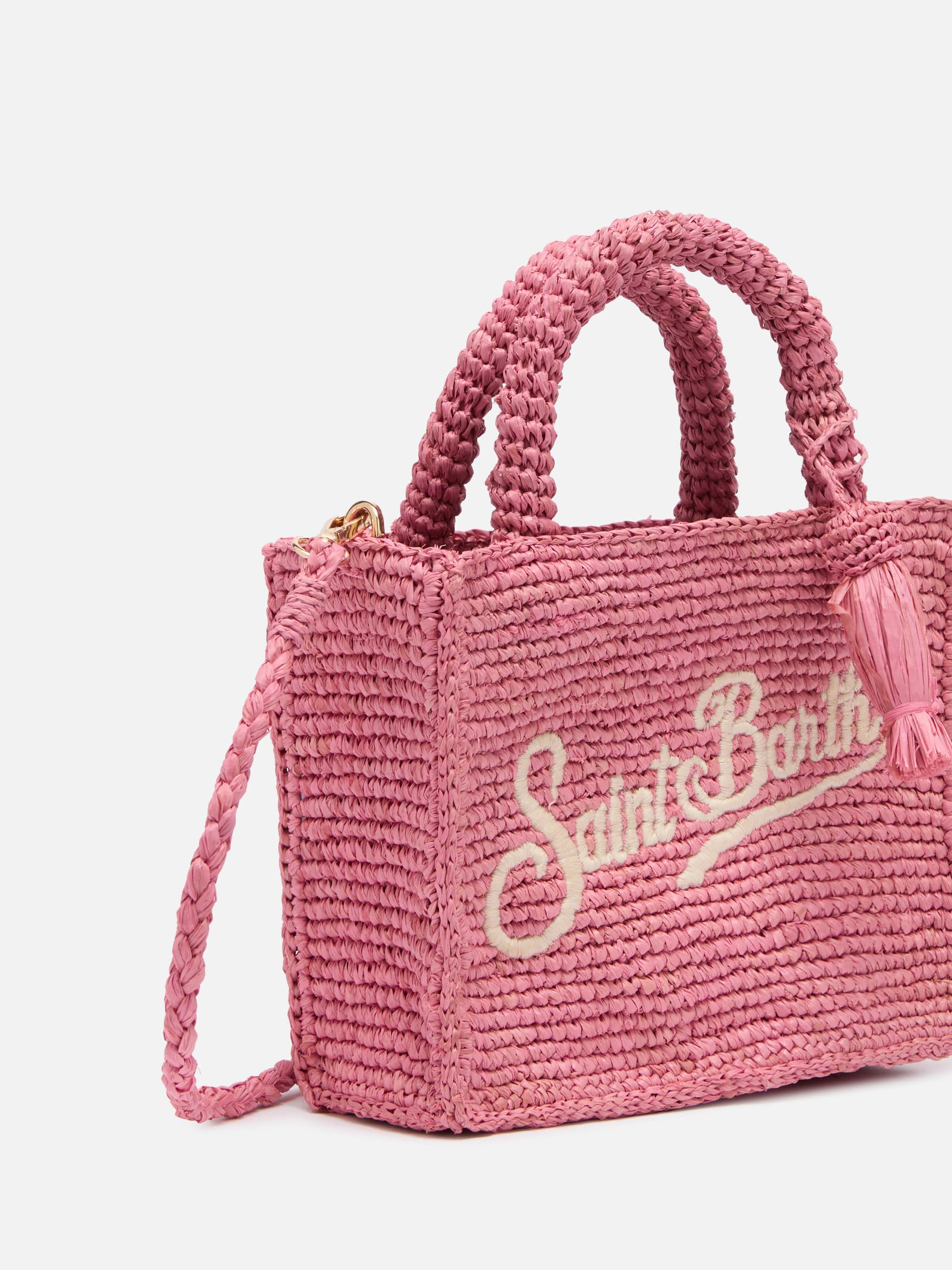 mc2-saint-barth-mini-vanity-borsa-mini-in-rafia-rosa-con-ricamo-saint-barth image 3