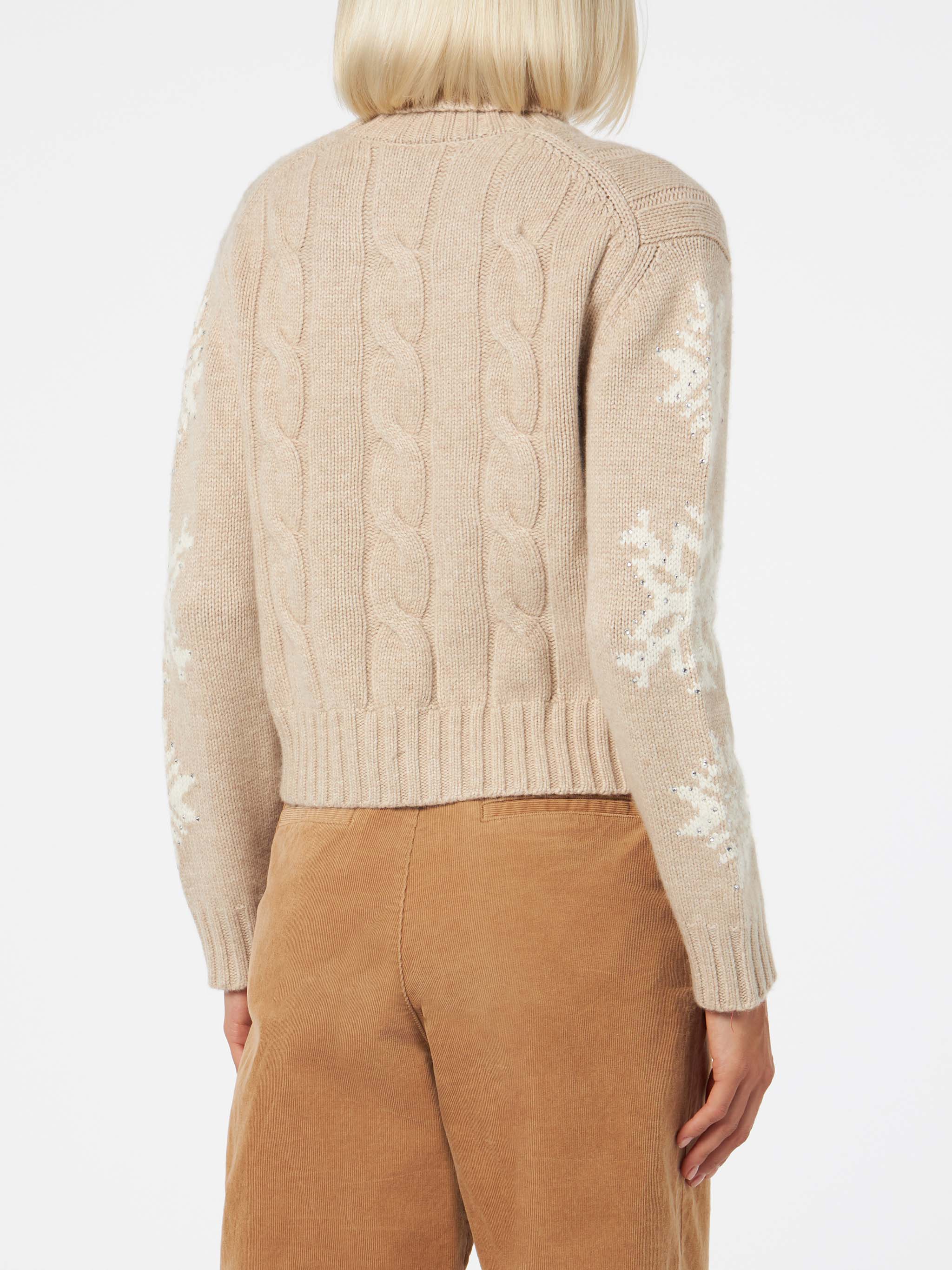 mc2-saint-barth-adler-maglia-collo-alto-beige-con-strass image 3