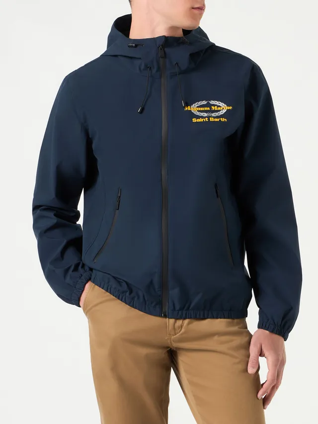 mc2-saint-barth-kauris-giacca-uomo-blu-tecnica-con-cappuccio-special-edition image 1