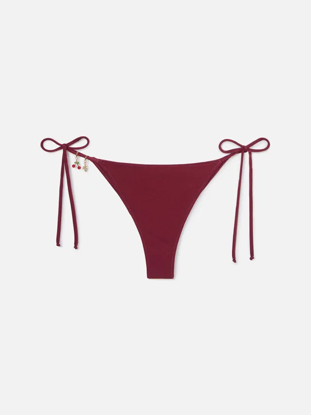 mc2-saint-barth-slip-mare-marielle-brasiliana-glossy-finish-bordeaux-con-charms image 1