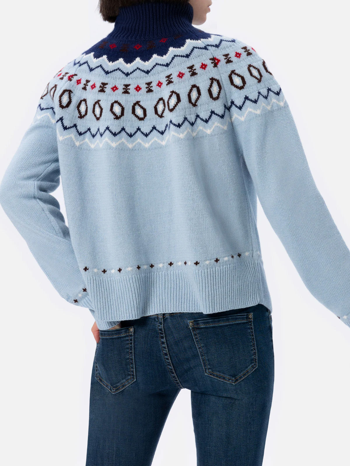 mc2-saint-barth-meghan-maglia-donna-misto-cashmere-jacquard-nordico-blu image 3