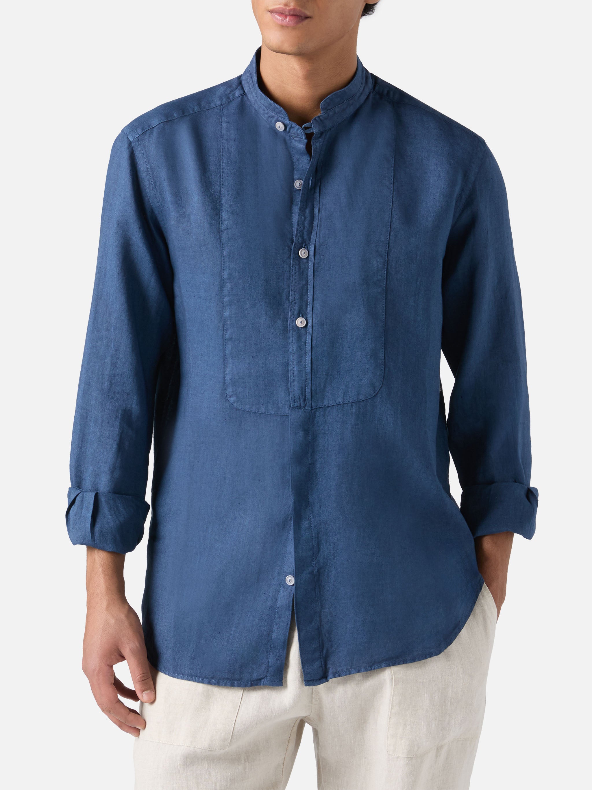 mc2-saint-barth-camicia-pierre-in-chambray-tinto-in-capo-blu-navy image 1