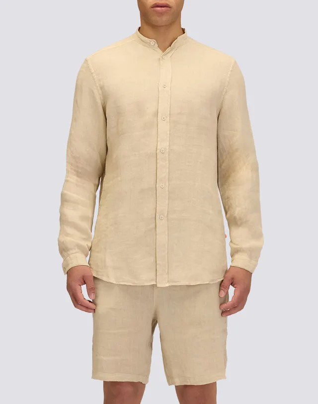 sundek-camicia-uomo-in-lino-tinto-capo-con-collo-alla-coreana image 1