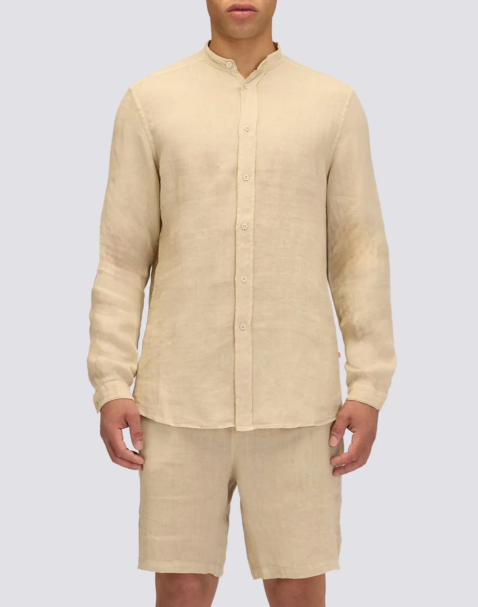 sundek-camicia-uomo-in-lino-tinto-capo-con-collo-alla-coreana image 1