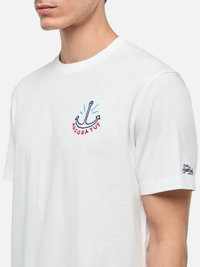 mc2-saint-barth-t-shirt-portofino-bianca-ricamo-ancora-tu-special-edition image 1