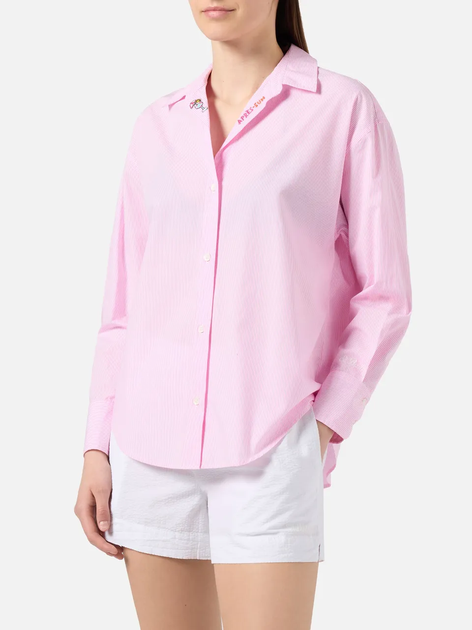 mc2-saint-barth-camicia-cristal-in-popeline-di-cotone-a-righe-rosa-con-ricami-do image 1