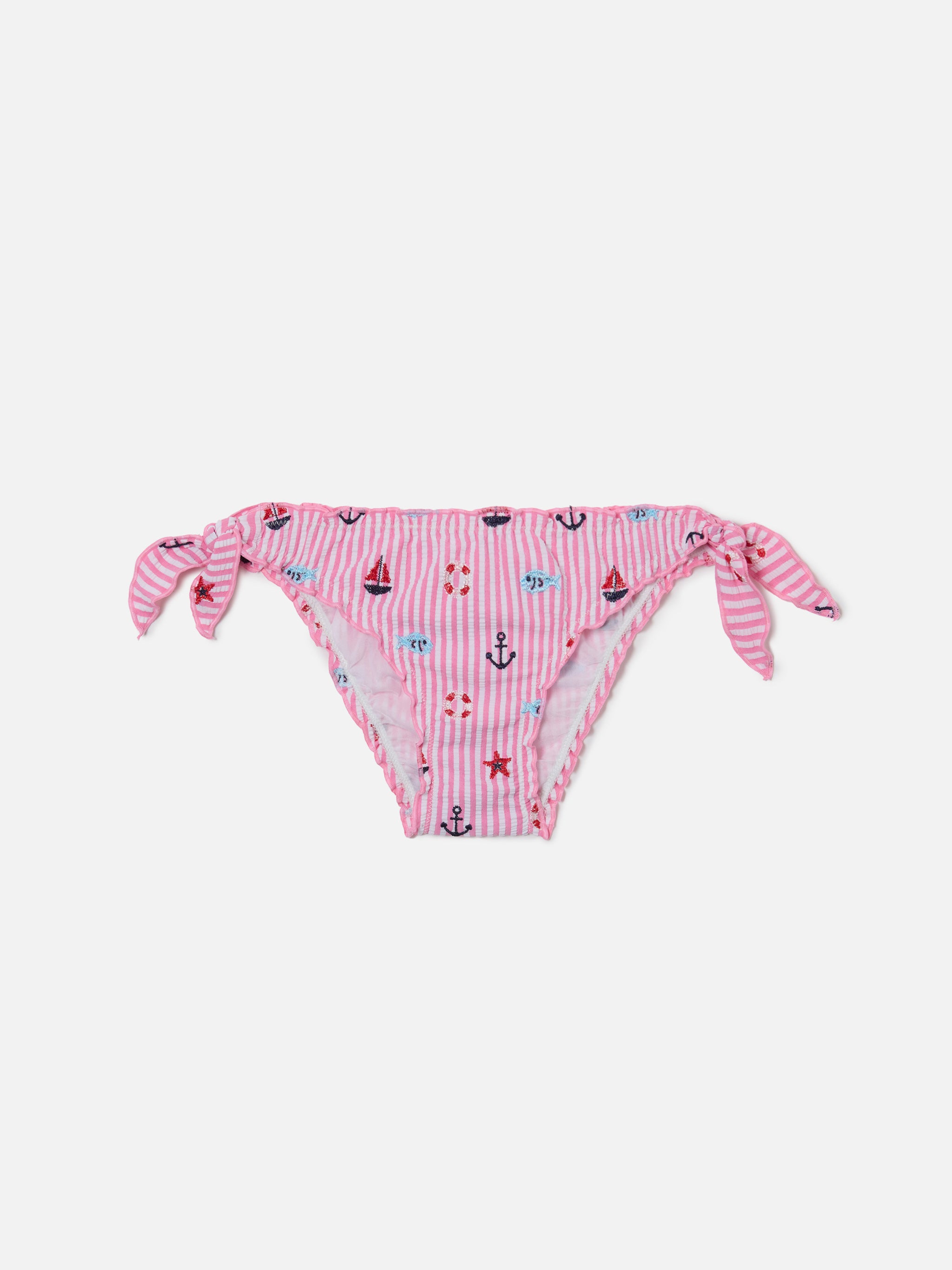 mc2-saint-barth-cric-slip-mare-bambina-seersucker-rosa-a-righe-con-ricami image 1