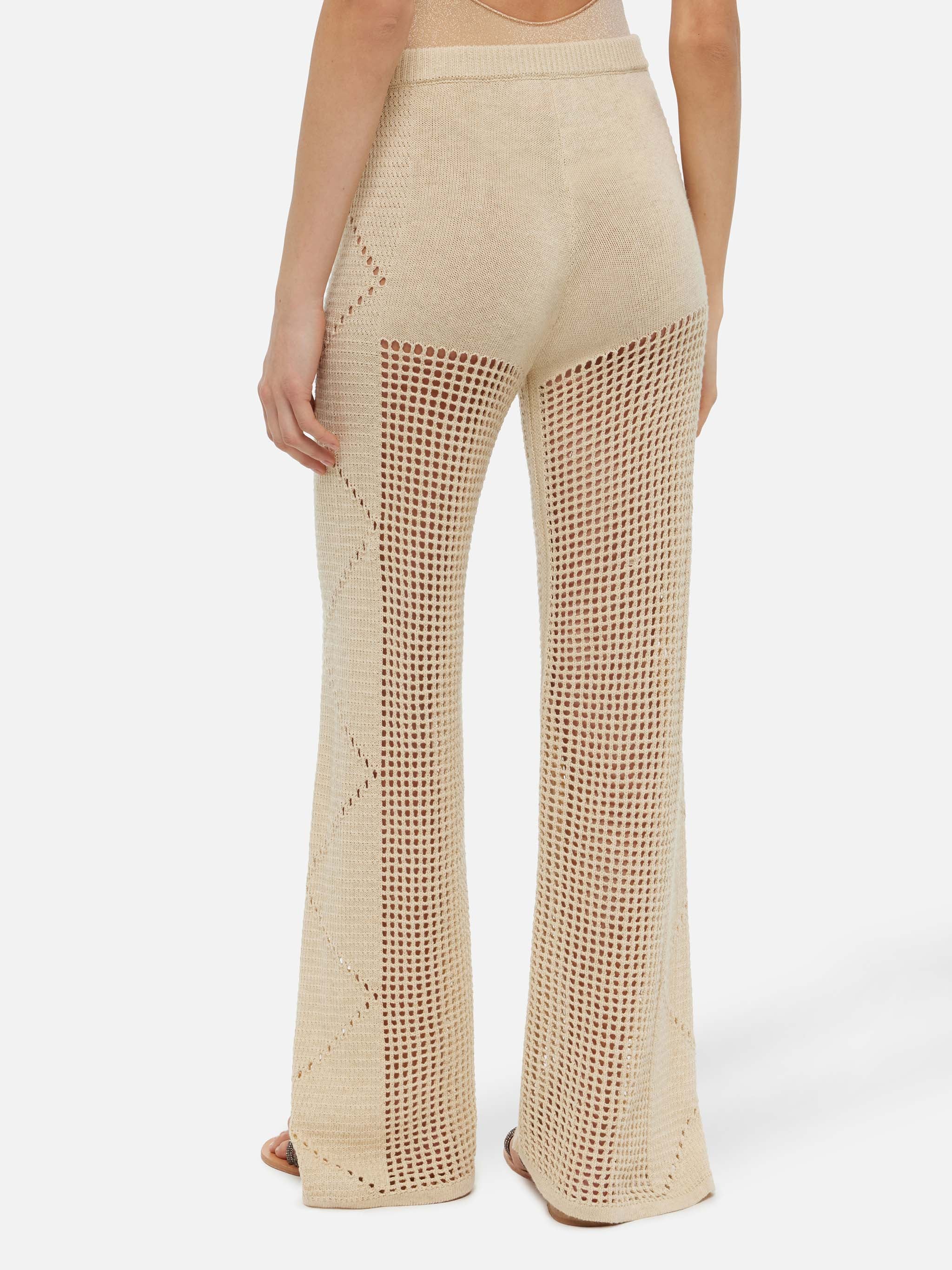 mc2-saint-barth-alva-pantaloni-flare-crochet-beige-donna image 5