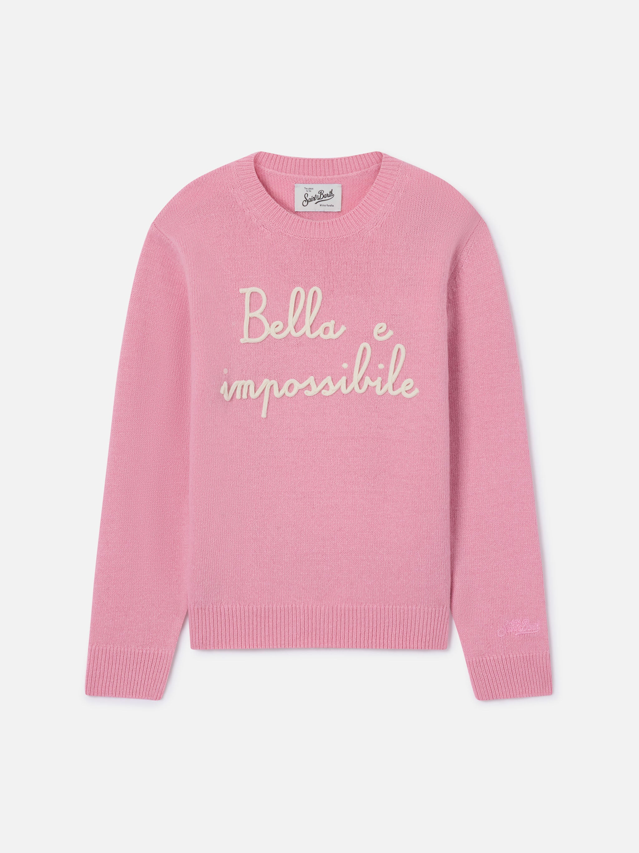 mc2-saint-barth-maglia-girocollo-princess-rosa-con-ricamo-bella-e-impossibile image 1