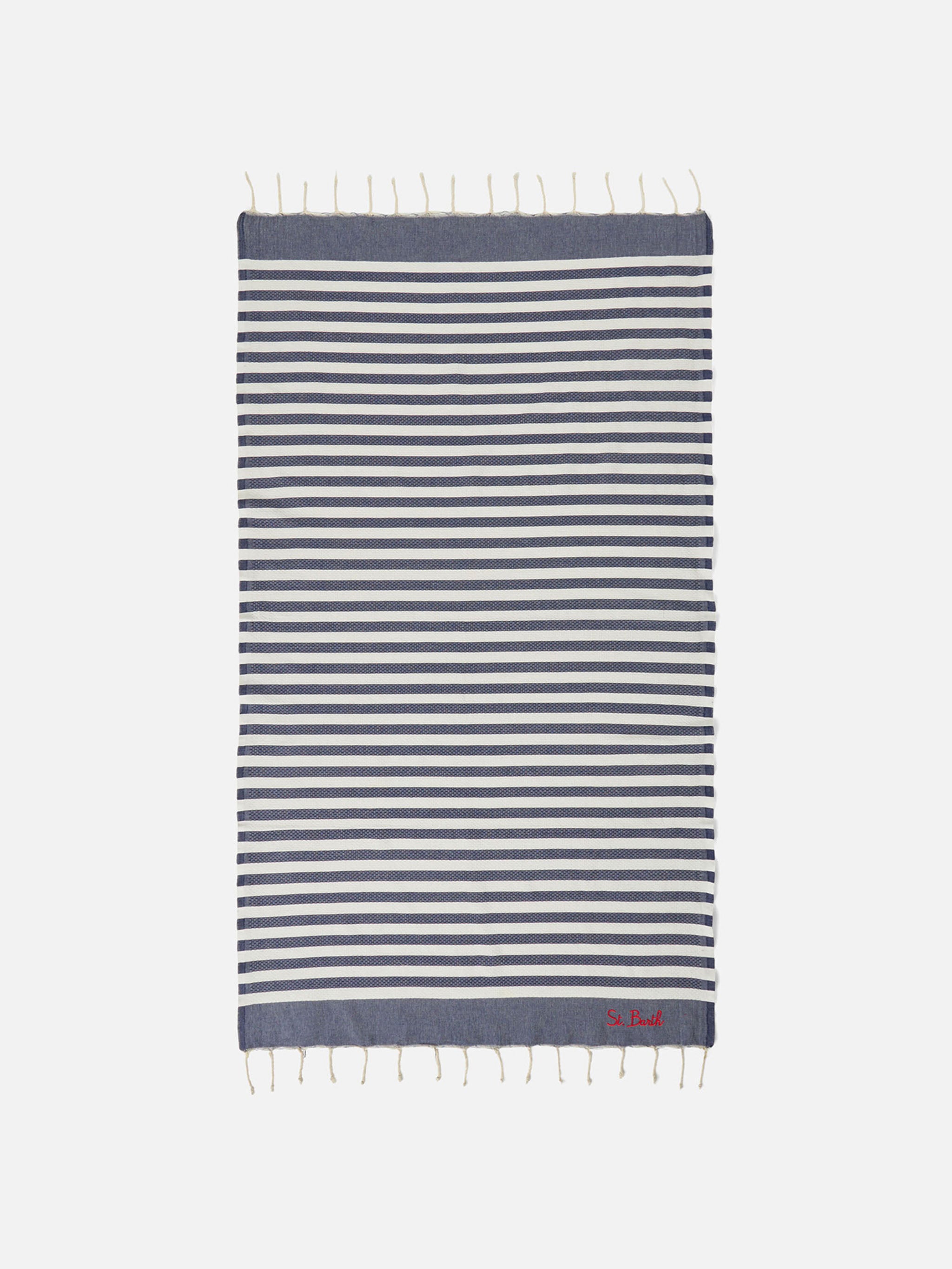 mc2-saint-barth-foutas-telo-mare-righe-blu-bianco-cotone-jacquard image 1