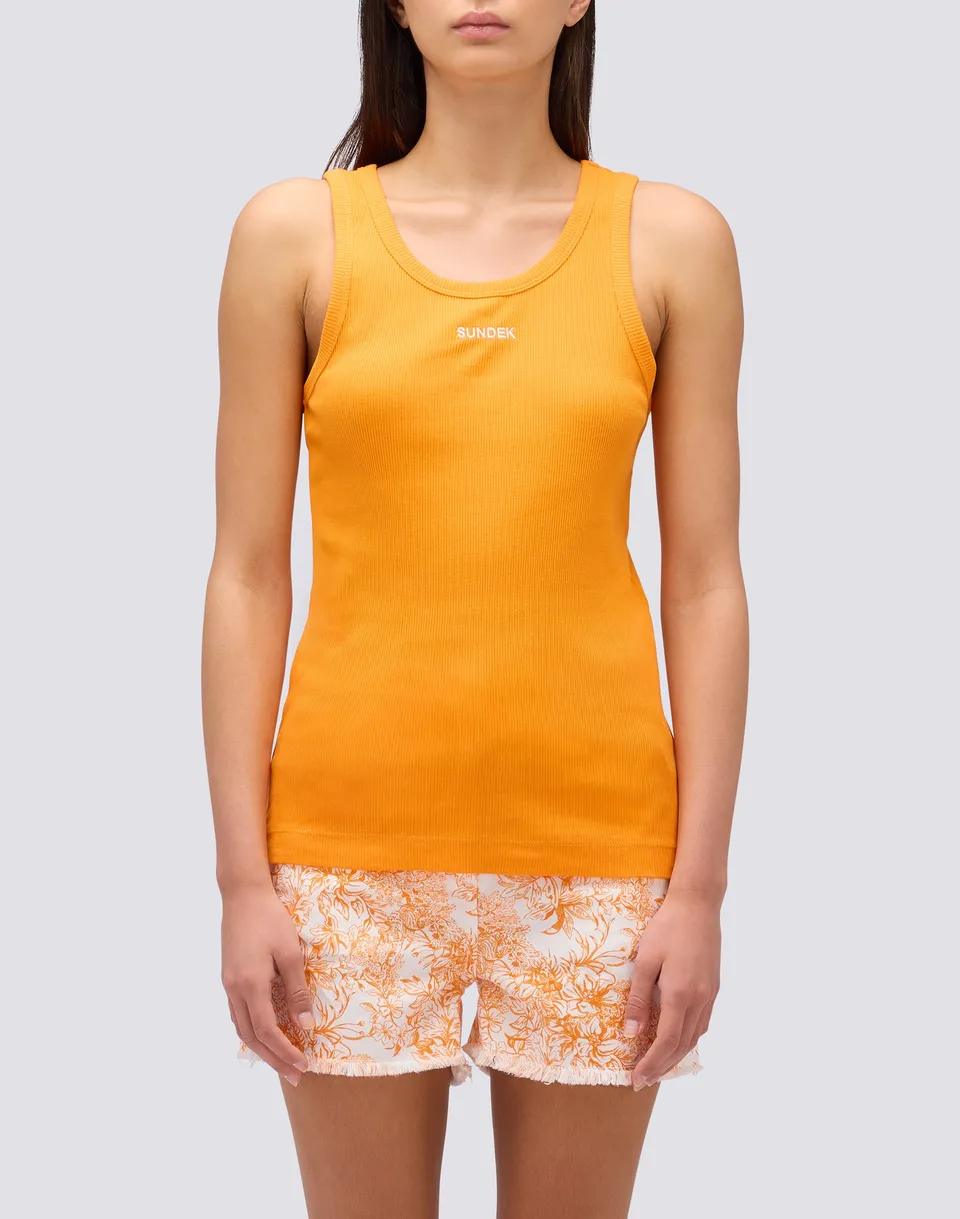 sundek-canotta-a-costine-con-logo-ricamato-donna-regular-fit image 1