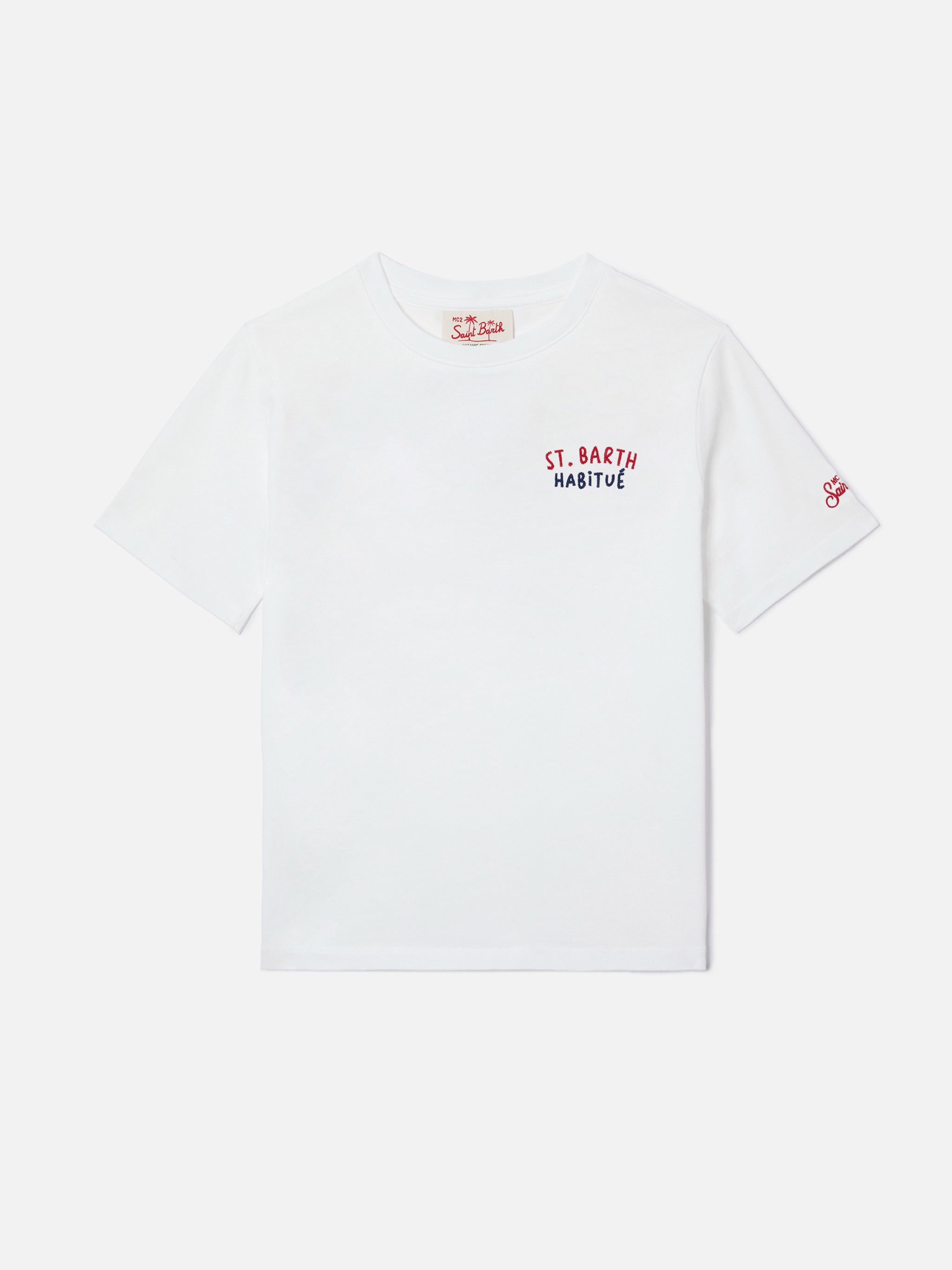 t-shirt-mc2-saint-barth-portland-jr-bambino-in-cotone-bianco-con-ricami-habitu-e image 4