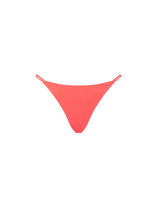 mc2-saint-barth-naomi-slip-bagno-donna-rosso-fluo-bordino-nero image 1