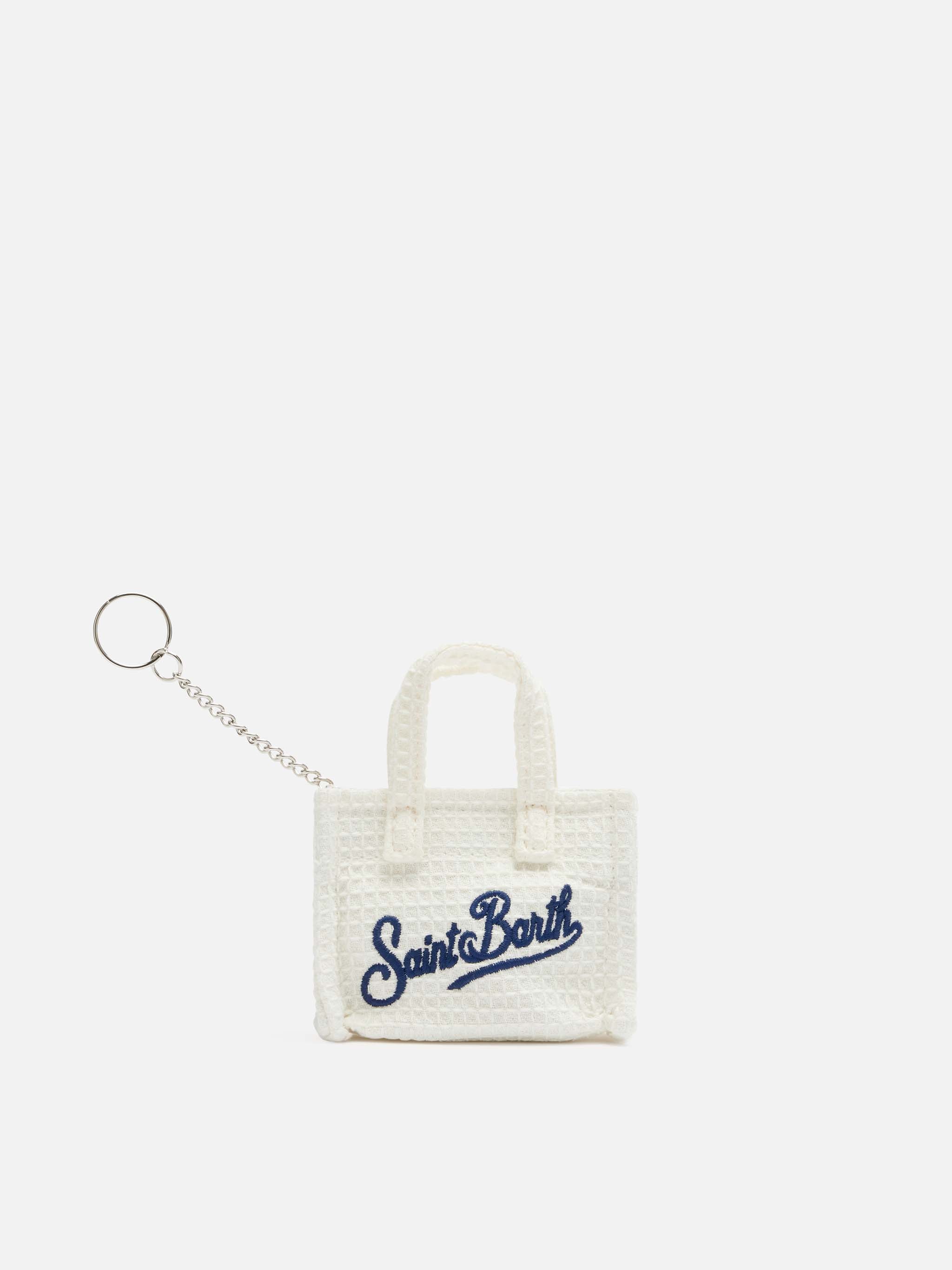 mc2-saint-barth-keybag-mini-borsa-portachiavi-cotone-nido-d-ape-beige image 1